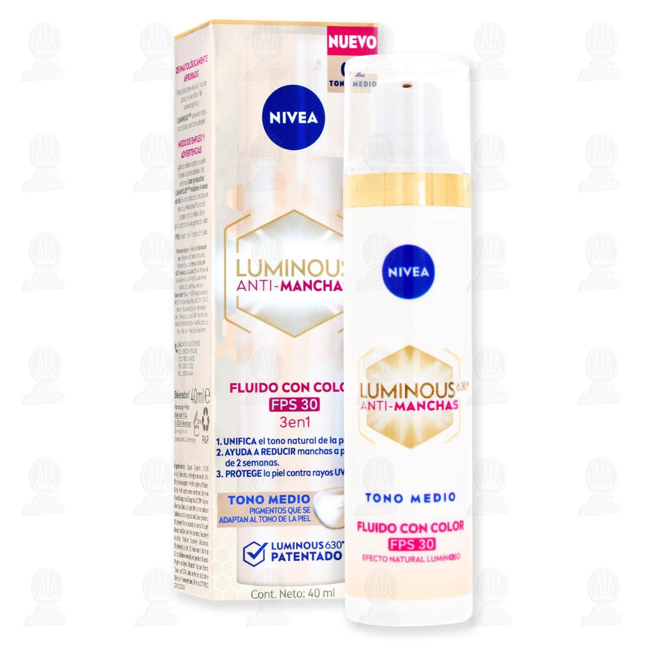 Nivea Luminous 630 Anti-Manchas Fluido con Color FPS30 Tono Medio, 40 ml. image number 3