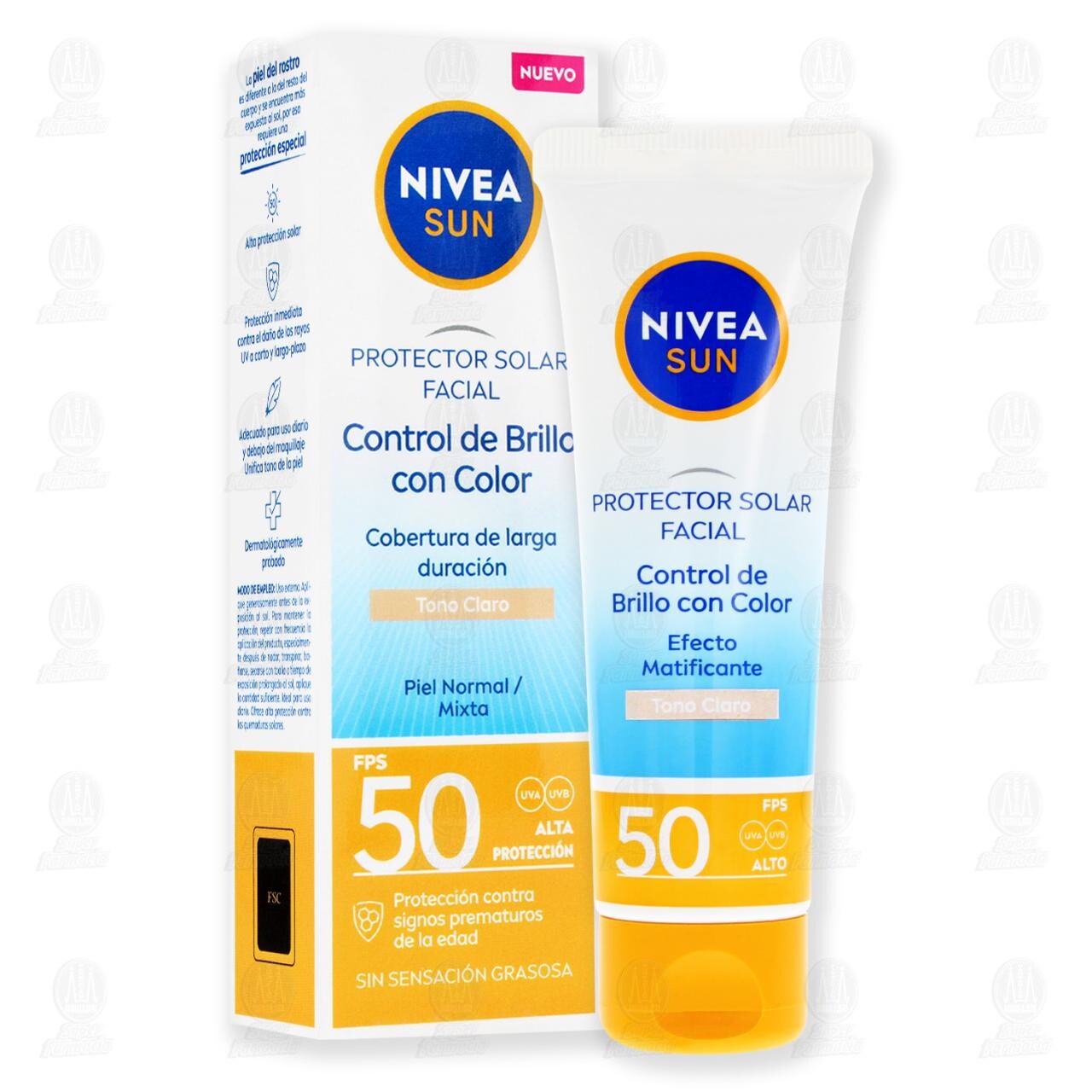 Nivea Sun Protector Solar Facial FPS 50 Control de Brillo con Color Tono Claro, 50 ml. image number 3