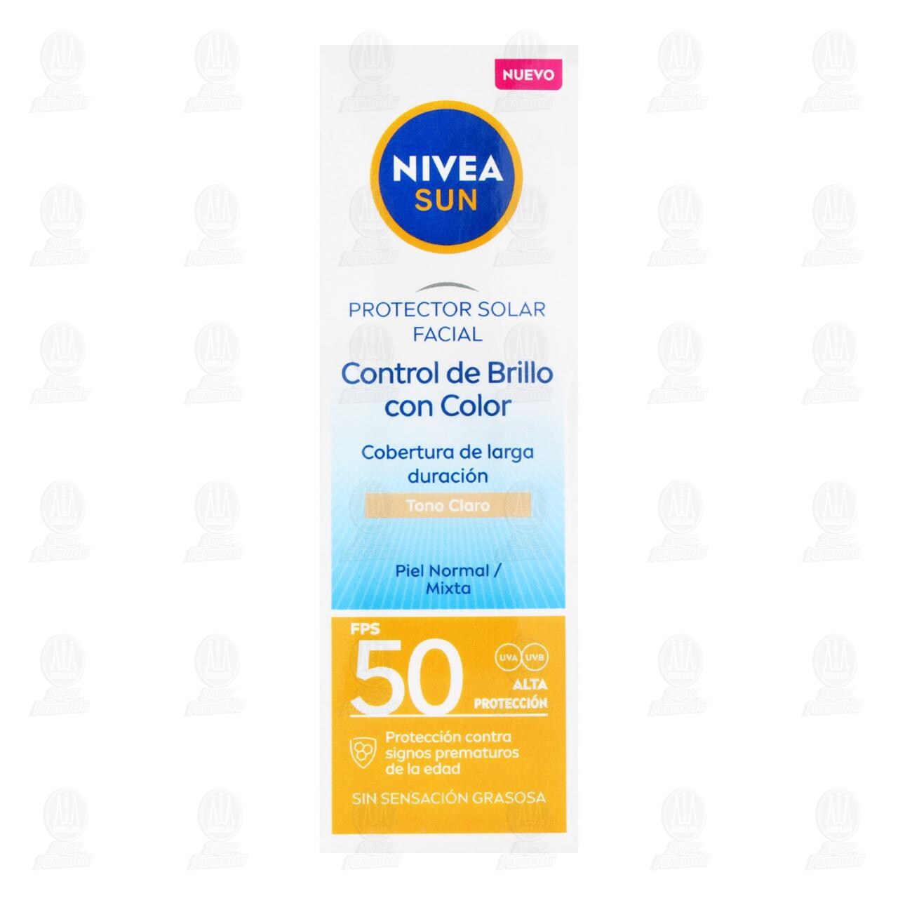 Nivea Sun Protector Solar Facial FPS 50 Control de Brillo con Color Tono Claro, 50 ml. image number 1