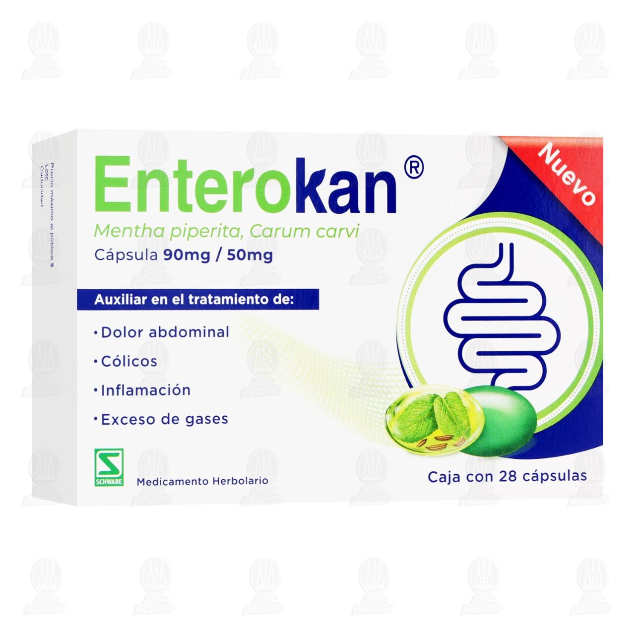 Enterokan 90mg/50mg, 28 C&aacute;psulas. image number 0