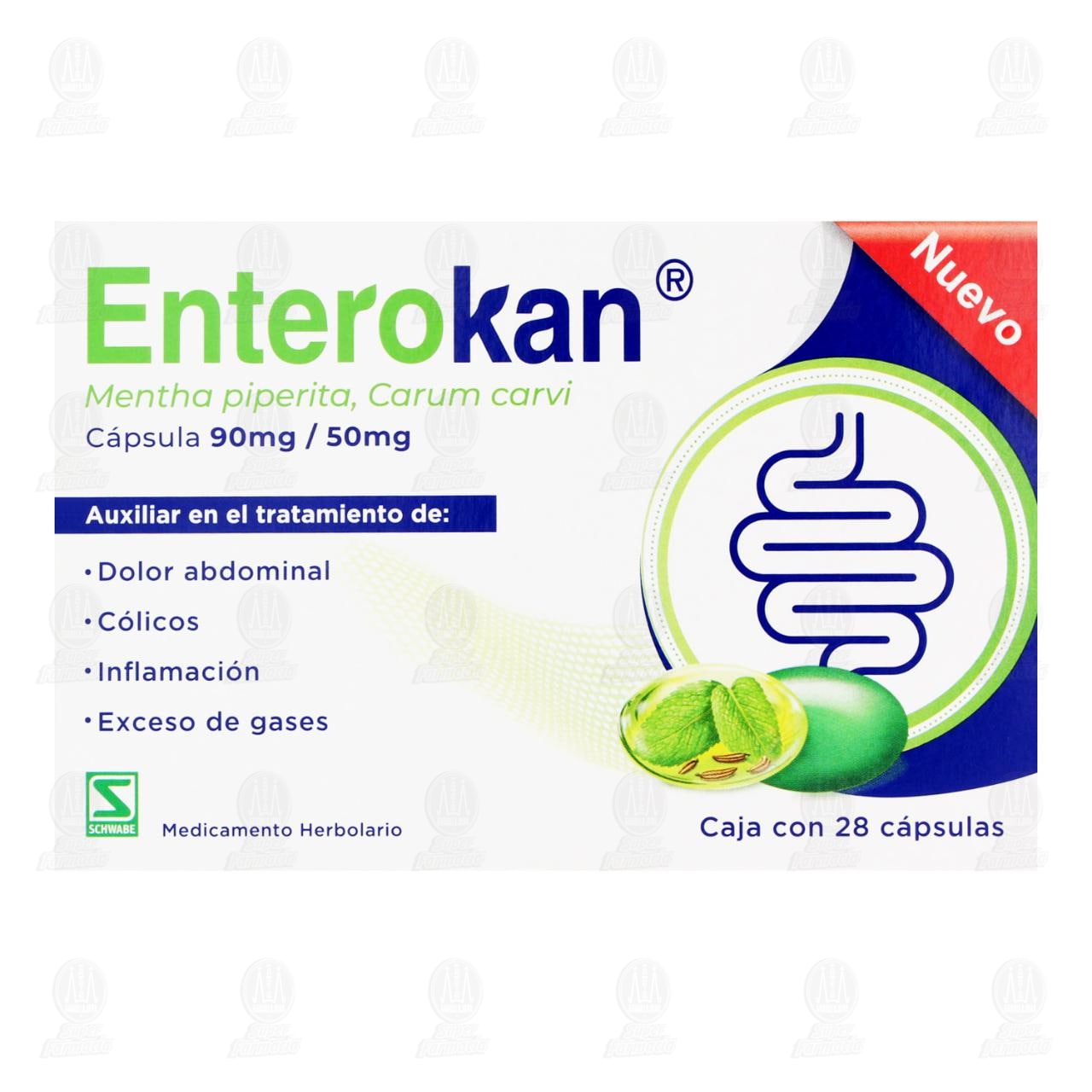 Enterokan 90mg/50mg, 28 C&aacute;psulas. image number 1