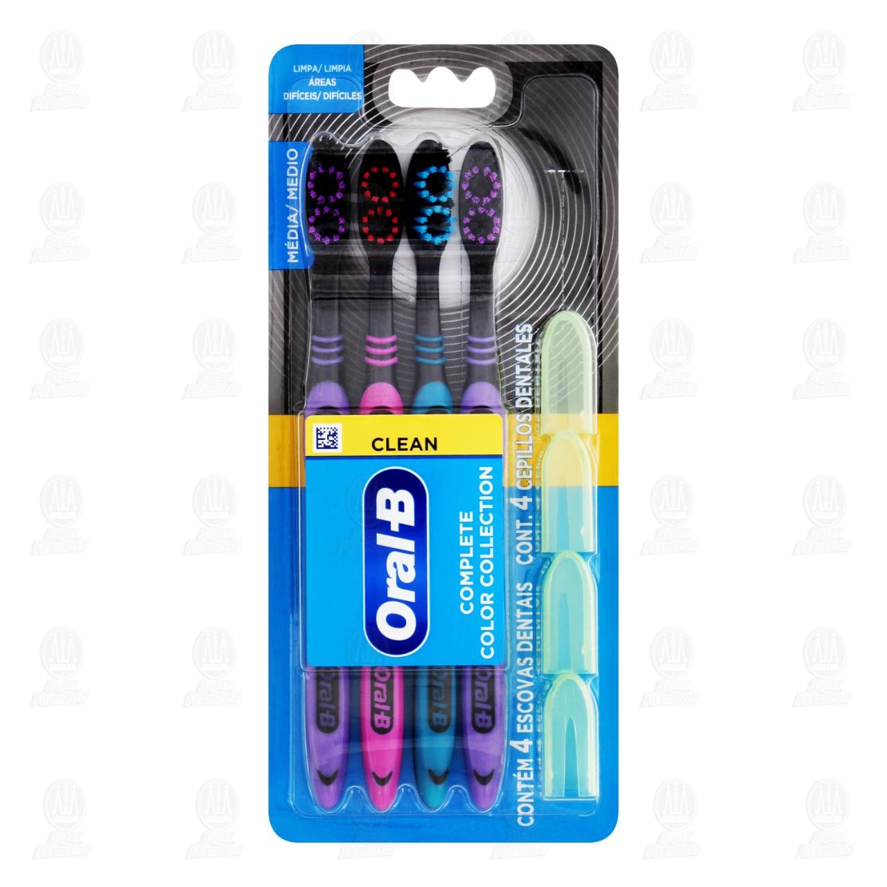 Imagen para Cepillo de Dientes Oral-B Clean Complete Color Collection, 4 pzas.