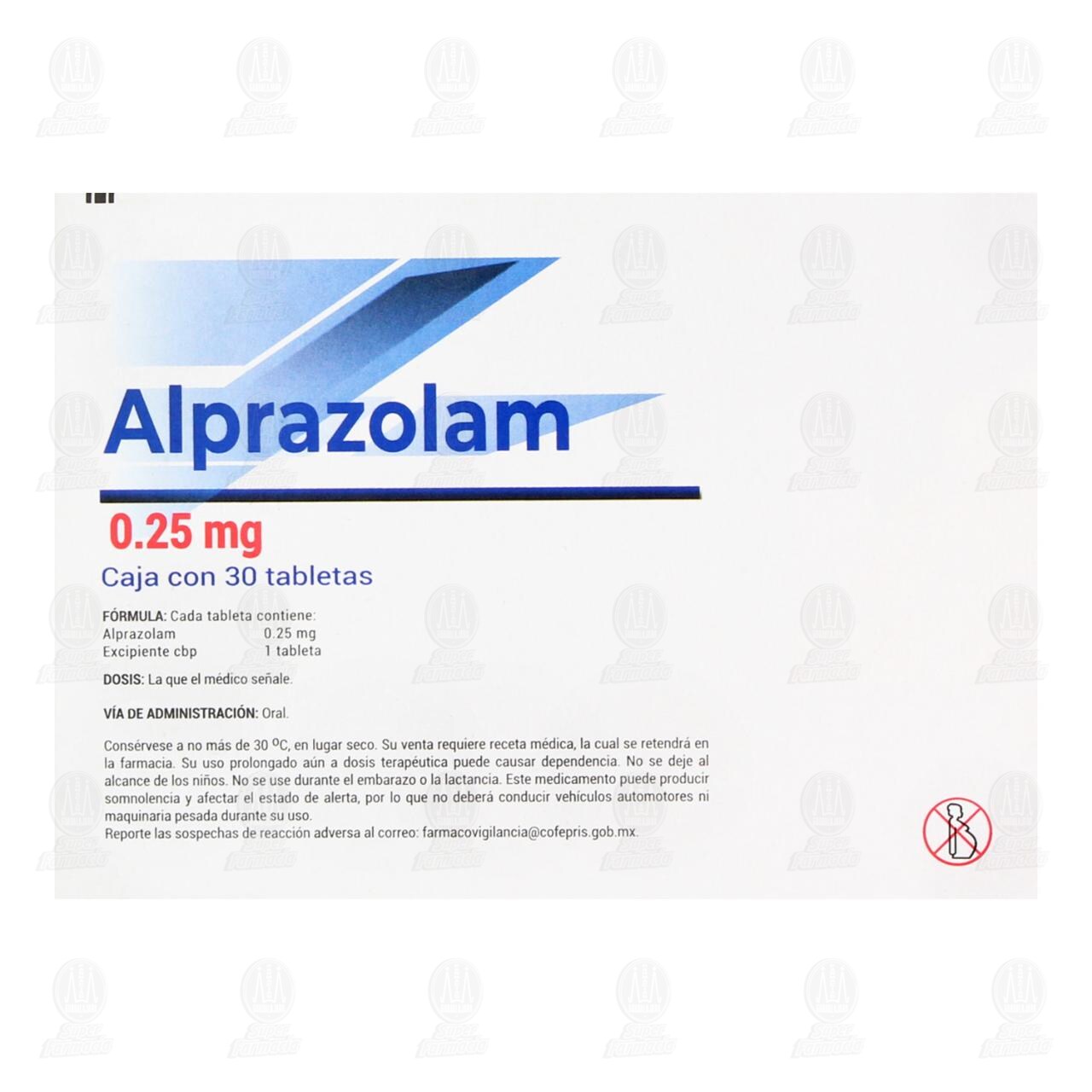 Alprazolam 0.25 mg, 30 Tabletas Pharmalife. image number 2