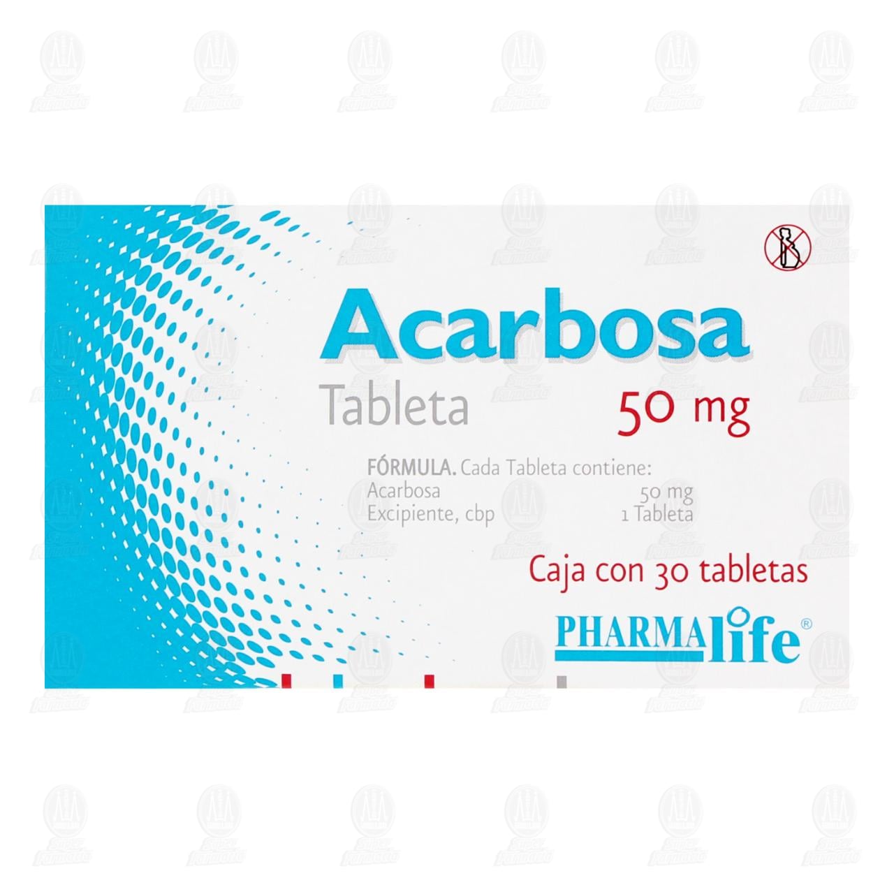 Acarbosa 50 mg, 30 Tabletas Pharmalife. image number 2