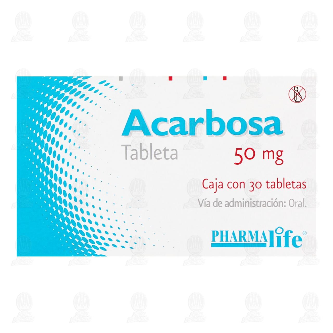 Acarbosa 50 mg, 30 Tabletas Pharmalife. image number 1