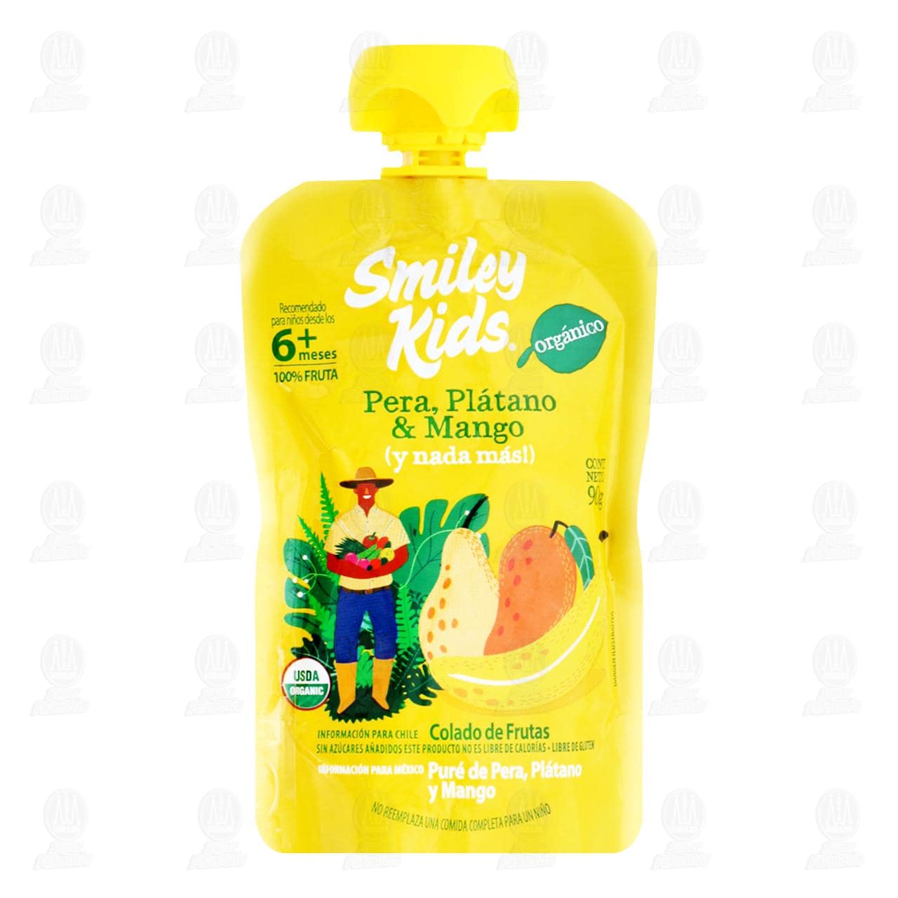 Papilla Smiley Kids de Pera, Plátano & Mango (A partir de los 6 meses), 90 gr.