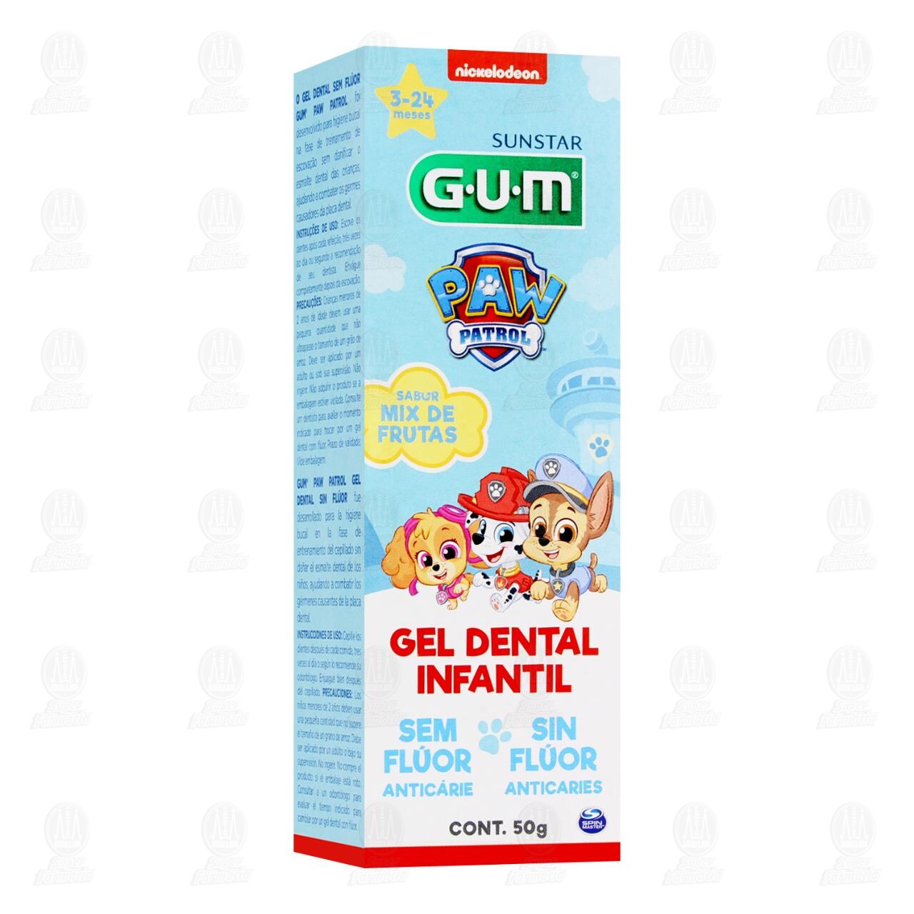 Gel Dental Gum Infantil Paw Patrol Sabor Mix de Frutas, 50 gr. image number 0