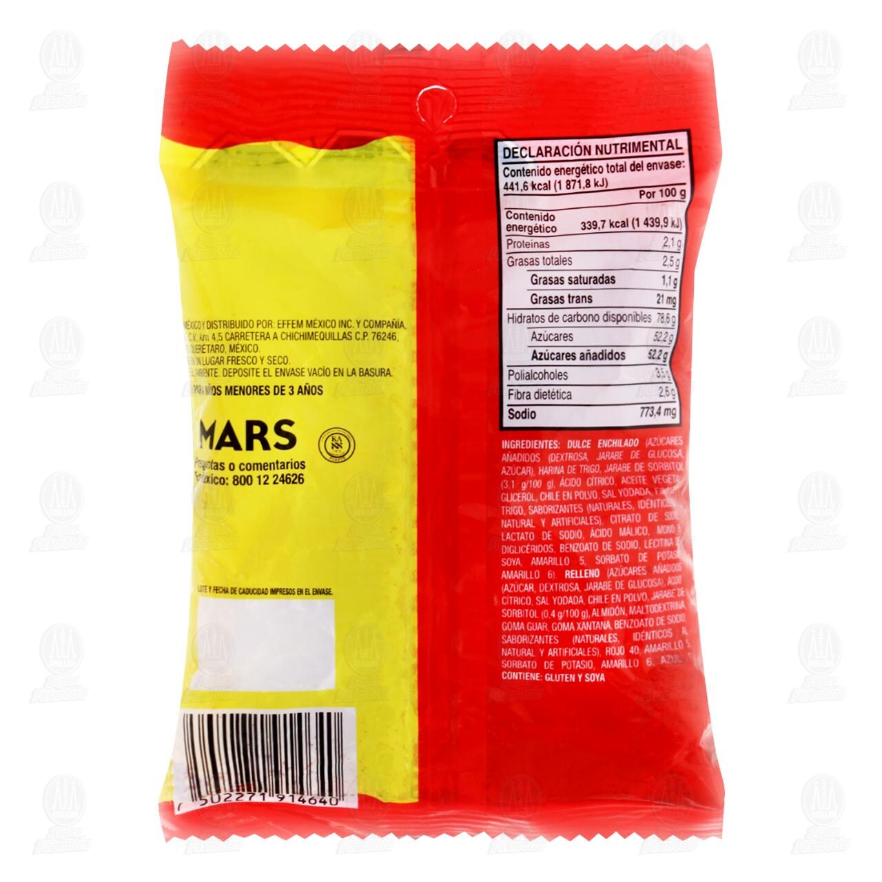 Dulce Enchilado Skwinkles Chunks Sabor Mango con Relleno Sabor Tamarindo, 130 gr. image number 1