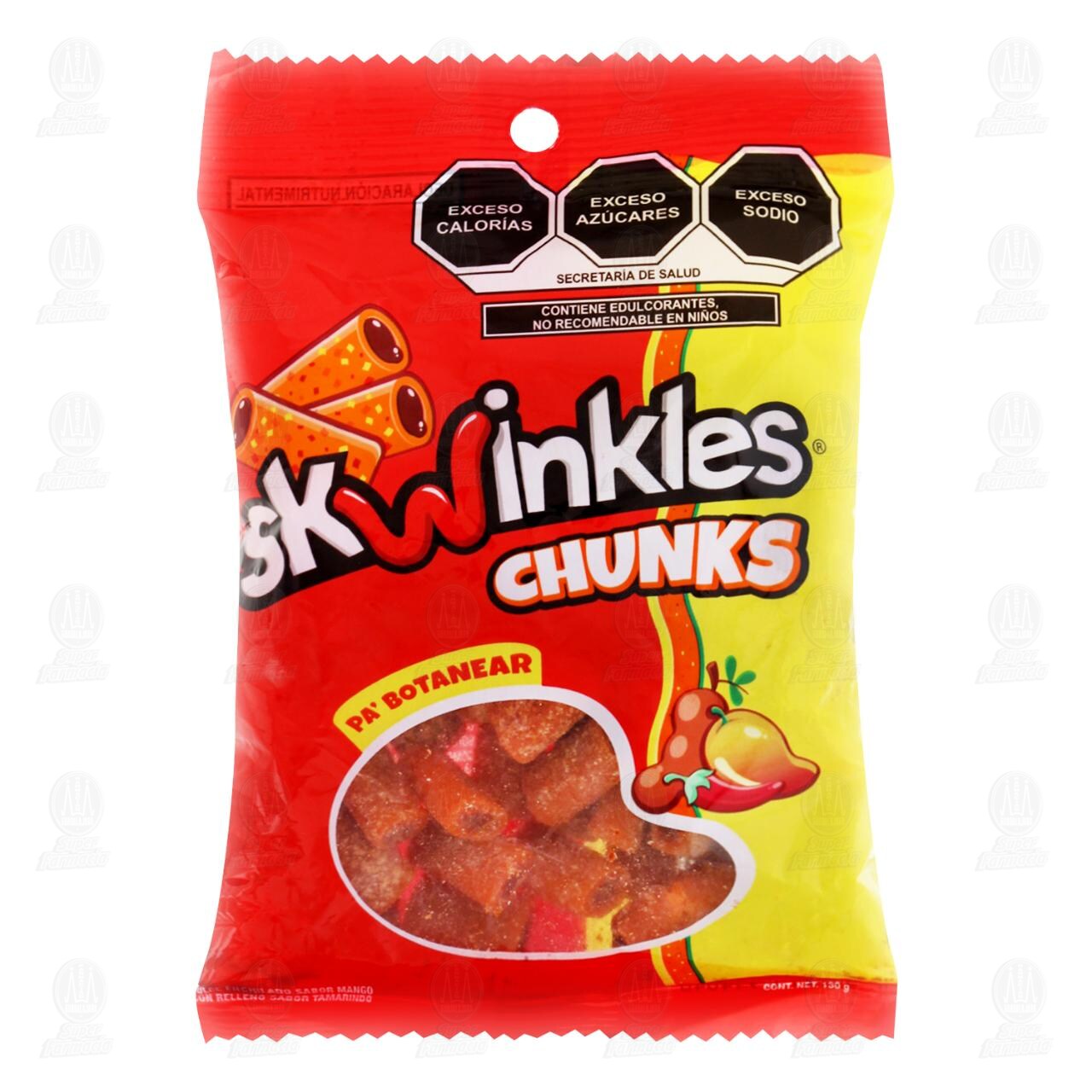 Dulce Enchilado Skwinkles Chunks Sabor Mango con Relleno Sabor Tamarindo, 130 gr. image number 0