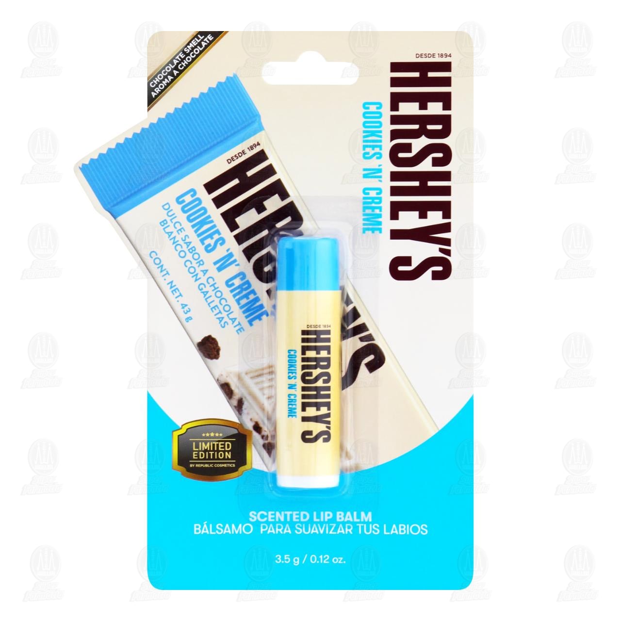 Imagen para Bálsamo Republic Cosmetics Suavizador de Labios Edición Hershey's Cookies 'N' Creme, 3.5 gr.