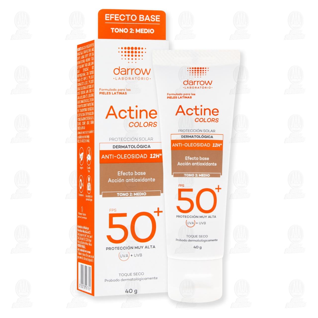 Protector Solar Darrow Actine Colors FPS 50 + Anti-Oleosidad Tono Medio, 40 gr. image number 3