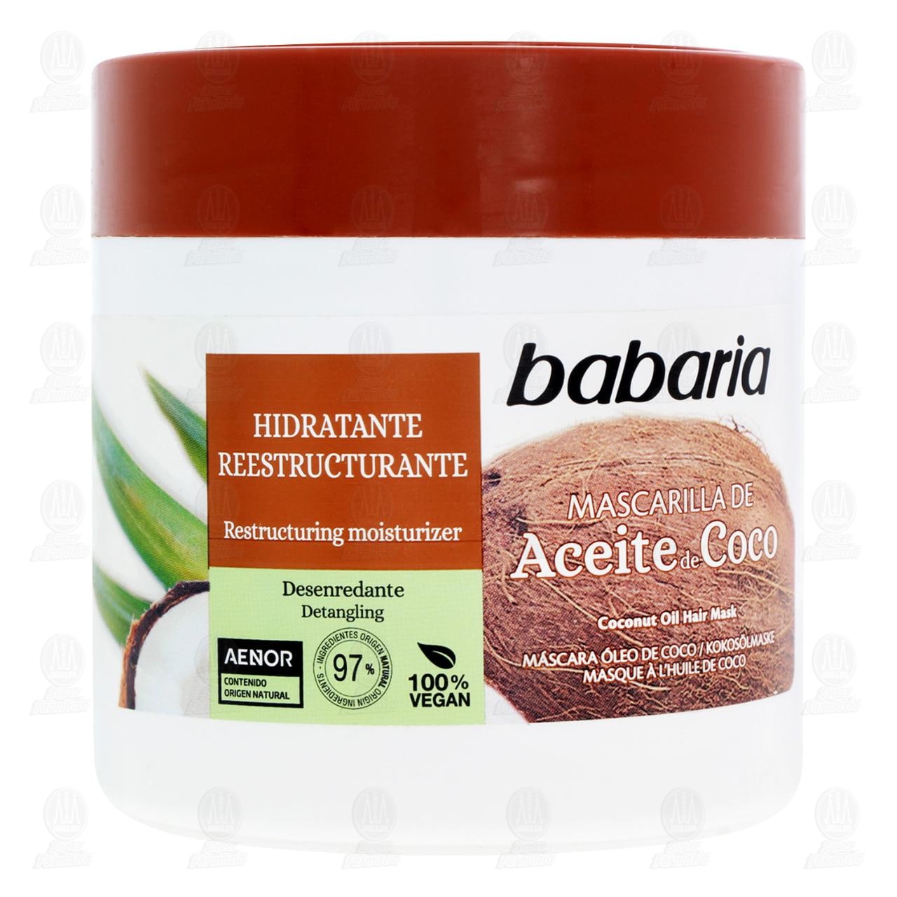 Imagen para Babaria Mascarilla Capilar con Aceite de Coco Hidratante y Reestructurante, 400 ml.