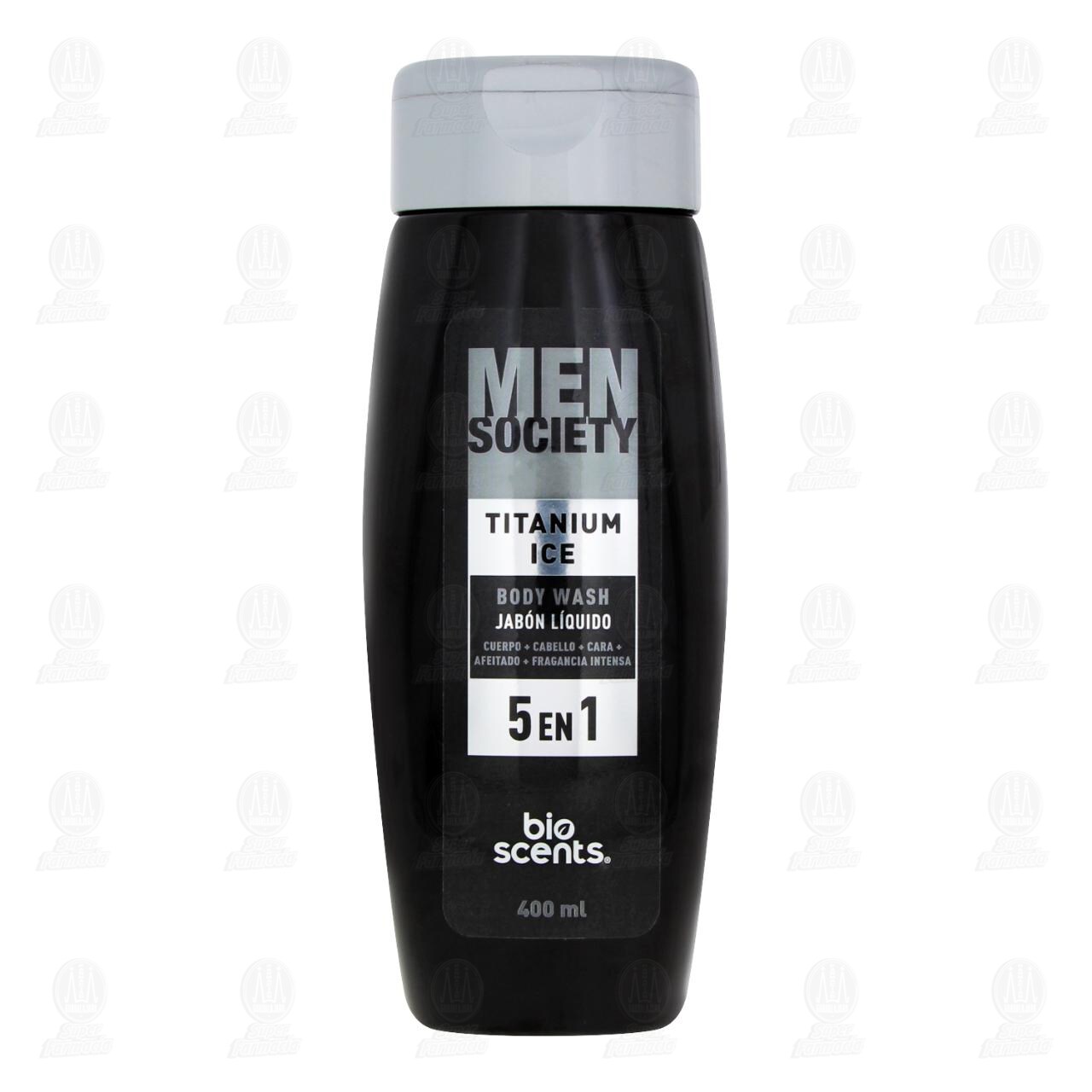Jab&oacute;n L&iacute;quido Men Society Titanium Ice 5 en 1, 400 ml. image number 1