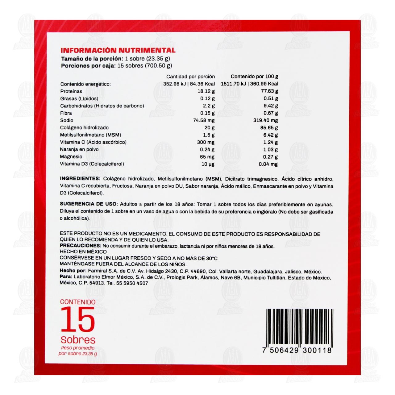 Cartaction Suplemento Alimenticio, 15 Sobres de 23.35 gr. image number 2