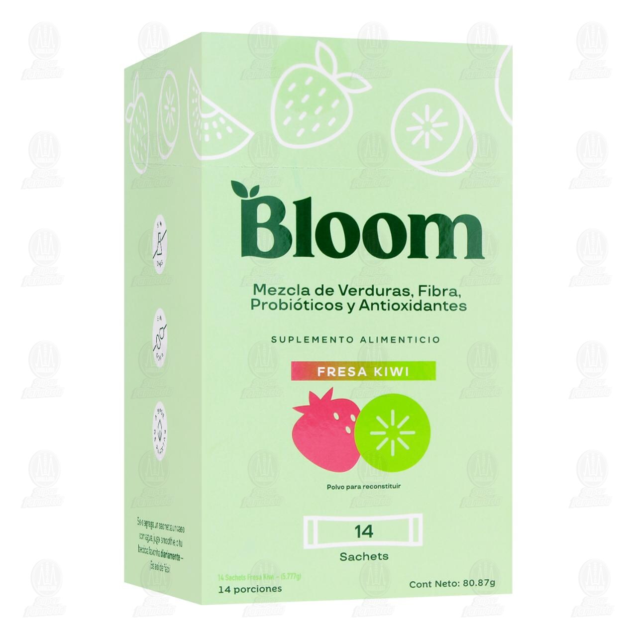 Suplemento Alimenticio Bloom Sabor Fresa Kiwi, 80.87 gr. image number 0