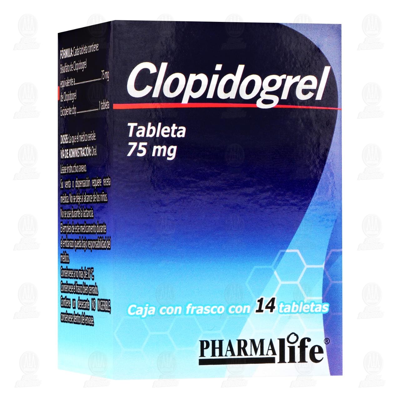Clopidogrel 75 mg, 14 Tabletas Pharmalife. image number 0