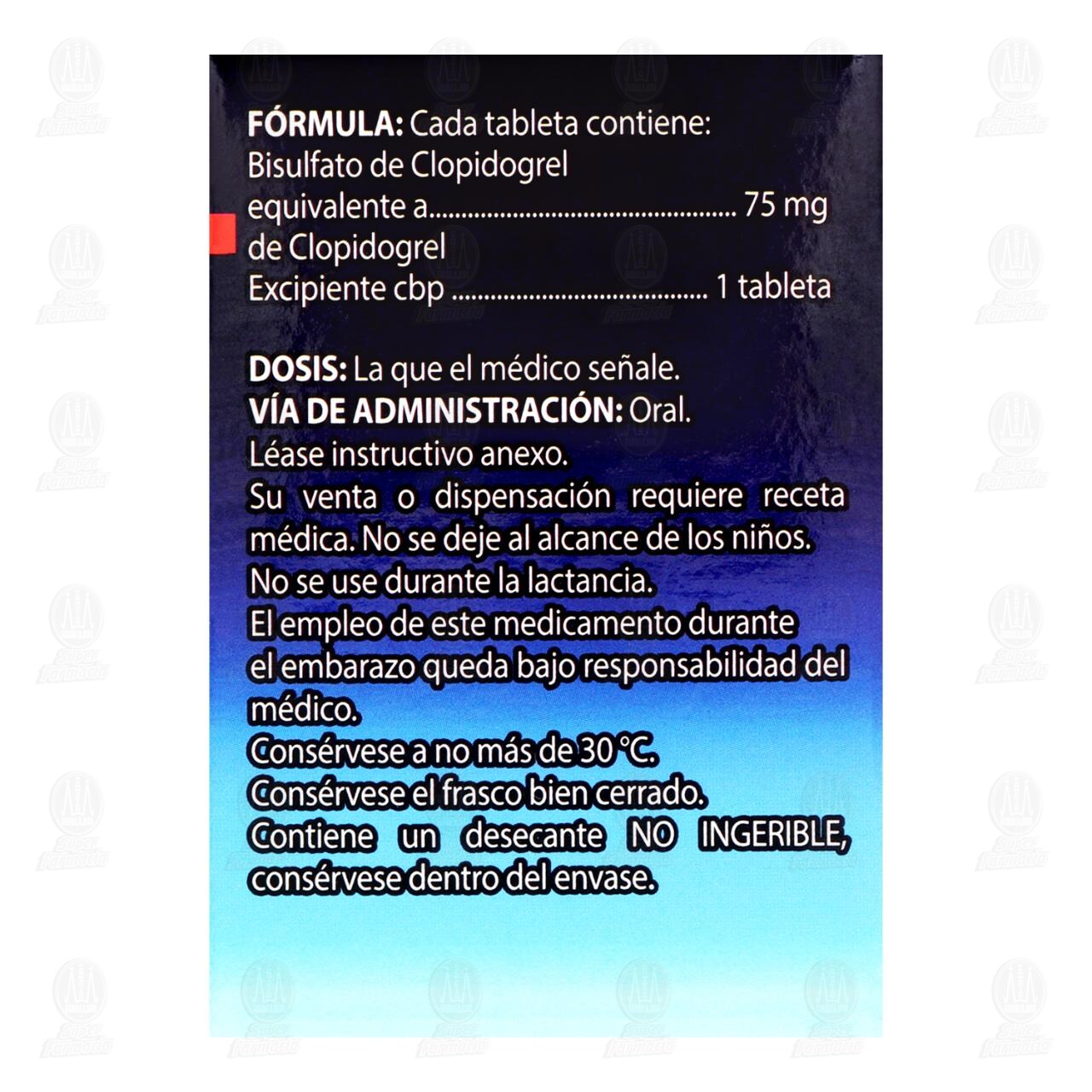 Clopidogrel 75 mg, 14 Tabletas Pharmalife. image number 2