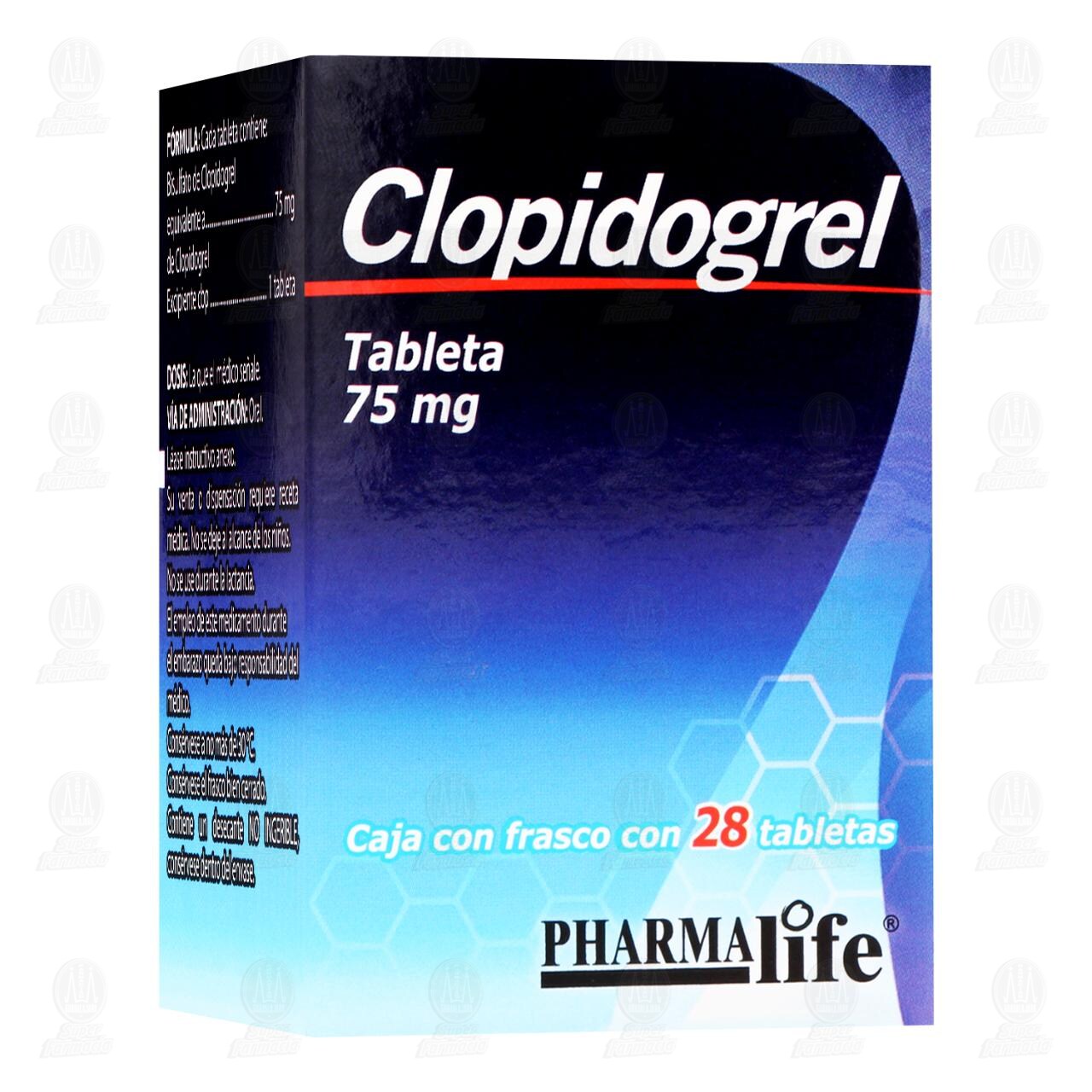 Clopidogrel 75 mg, 28 Tabletas Pharmalife. image number 0