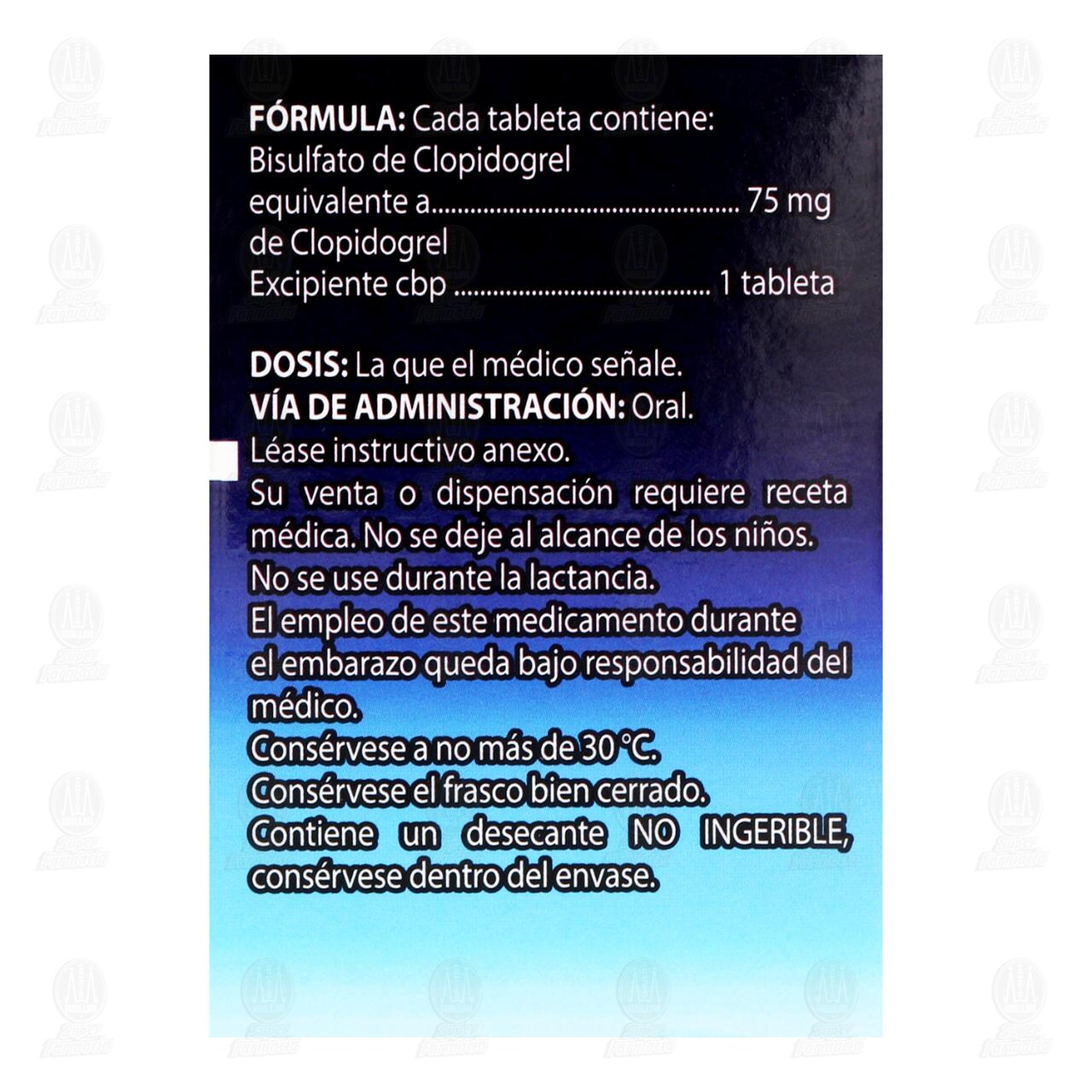 Clopidogrel 75 mg, 28 Tabletas Pharmalife. image number 2