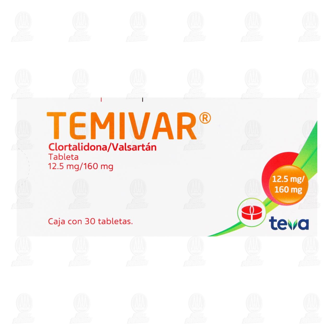 Temivar 12.5mg/160mg, 30 Tabletas. image number 1