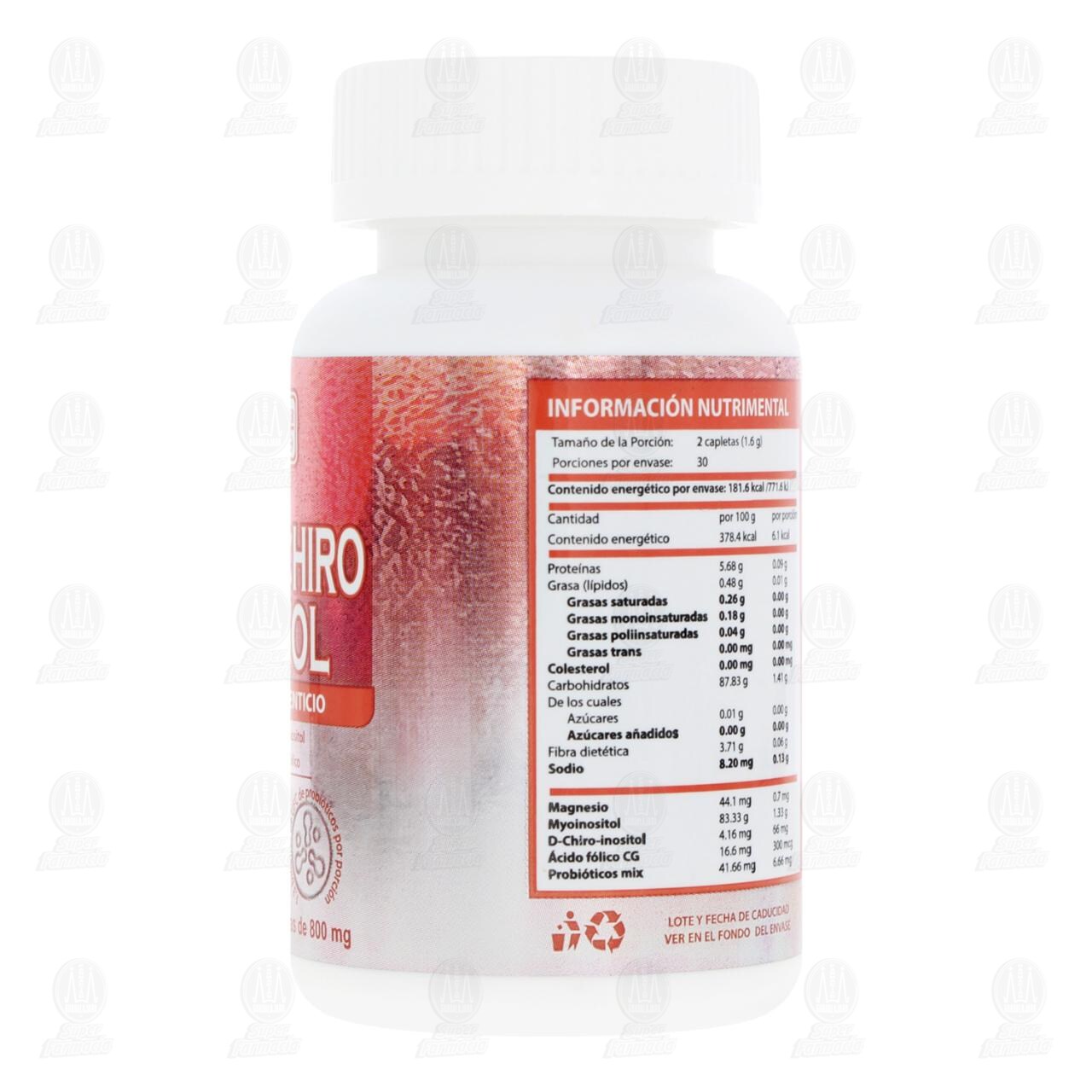 Suplemento Alimenticio Myo & D-Chiro Inositol 800 mg, 60 Capletas. image number 2