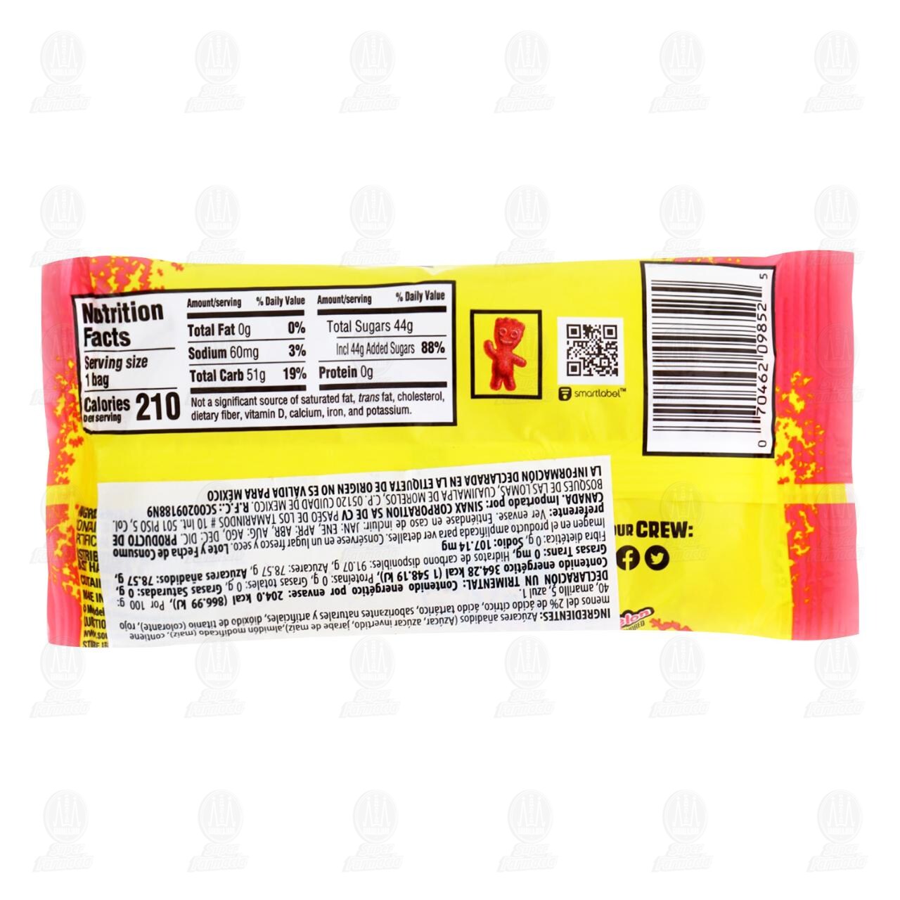 Caramelo Suave Sour Patch Kids Watermelon, 56 gr. image number 1