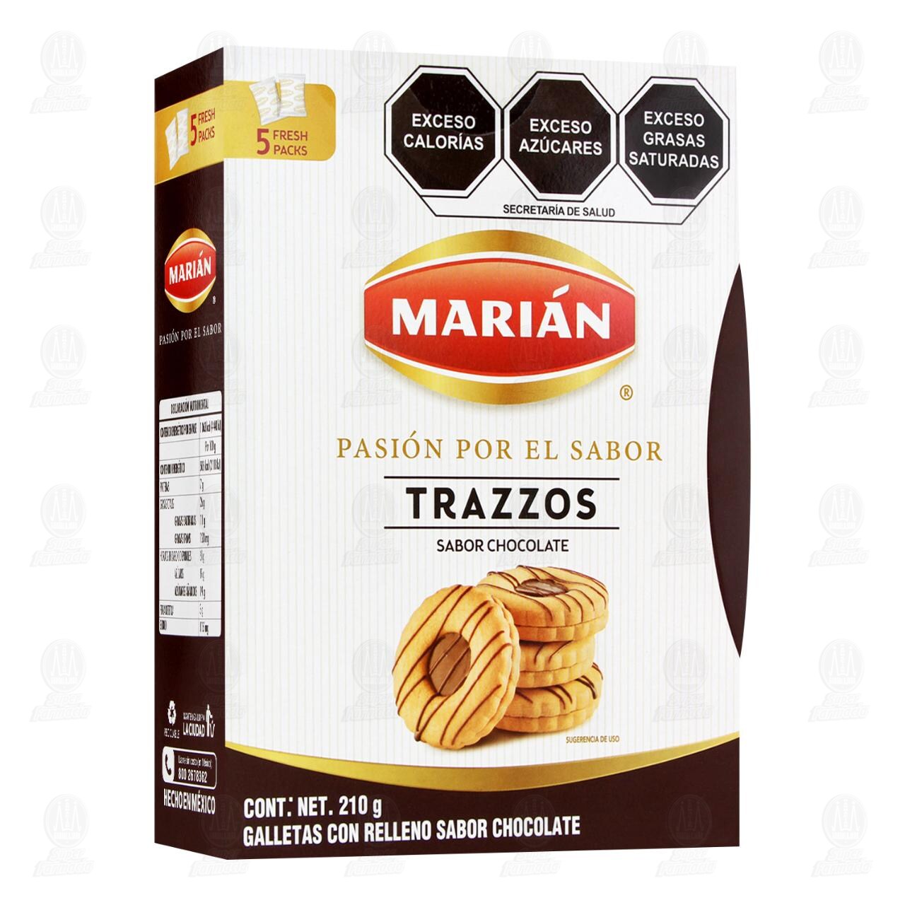 Galletas Marían Trazzos Sabor Chocolate, 210 gr. image number 0