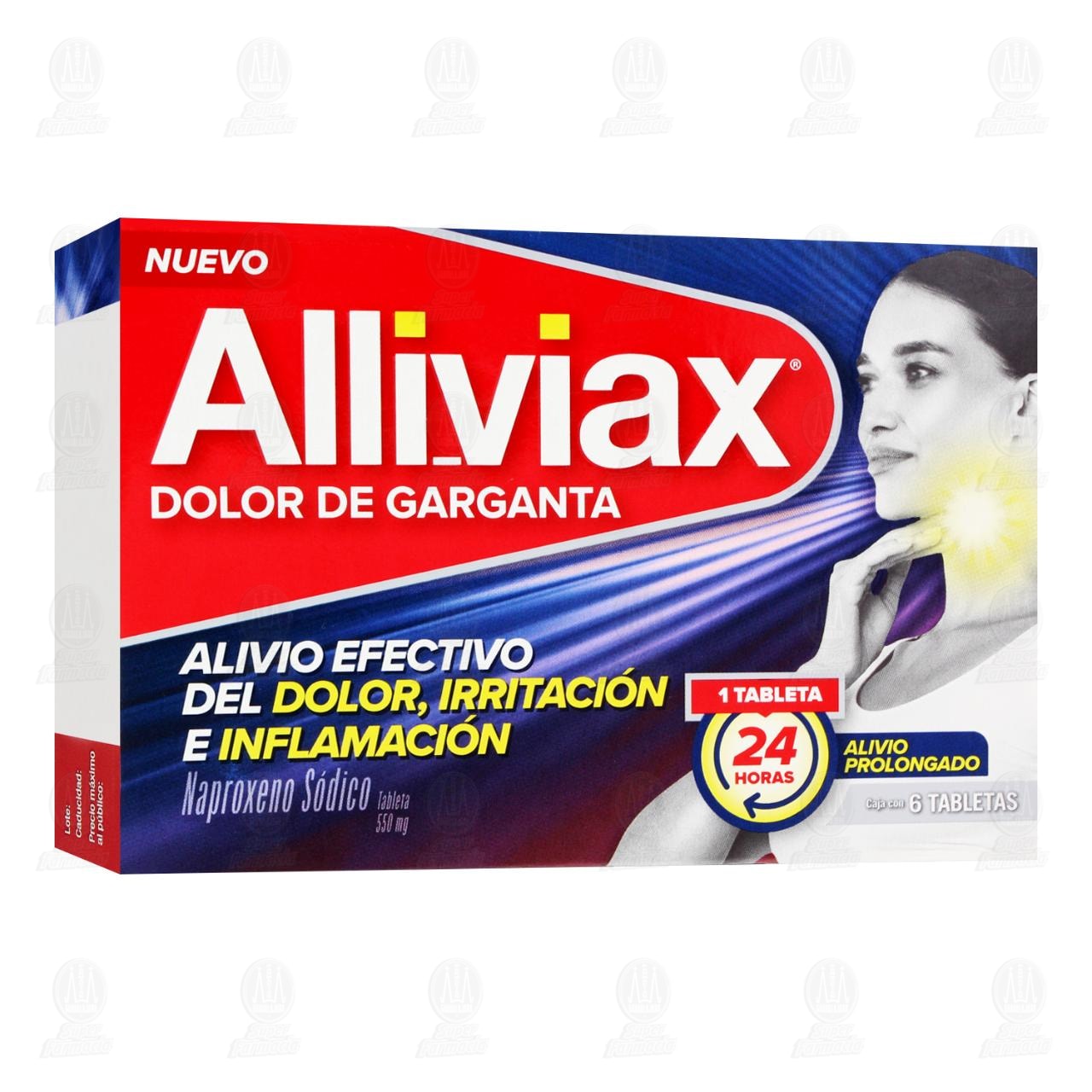 Imagen para Alliviax 550 mg, 6 Tabletas.