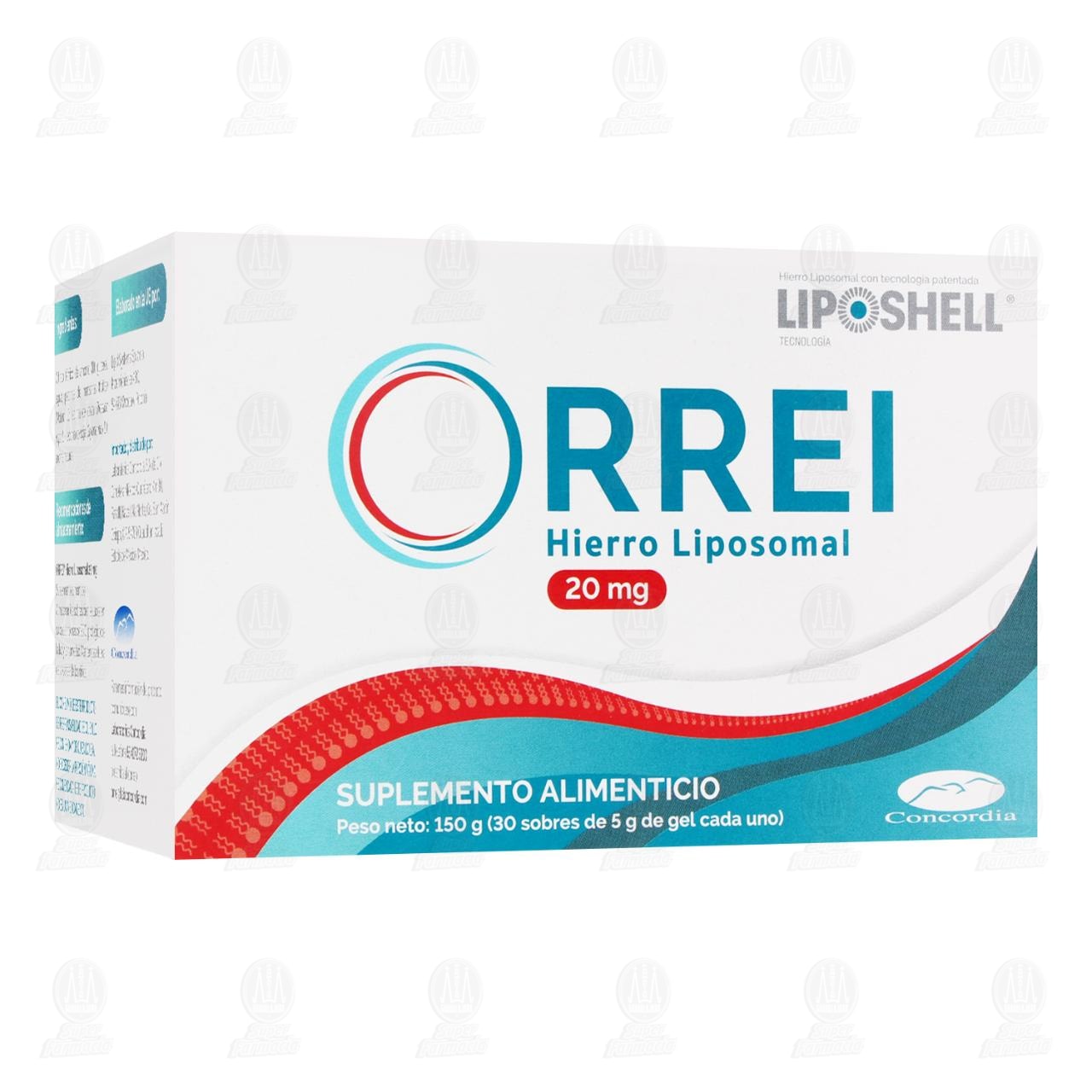 Imagen para Suplemento Alimenticio Orrei 20 mg, 150 gr con 30 Sobres de Gel.