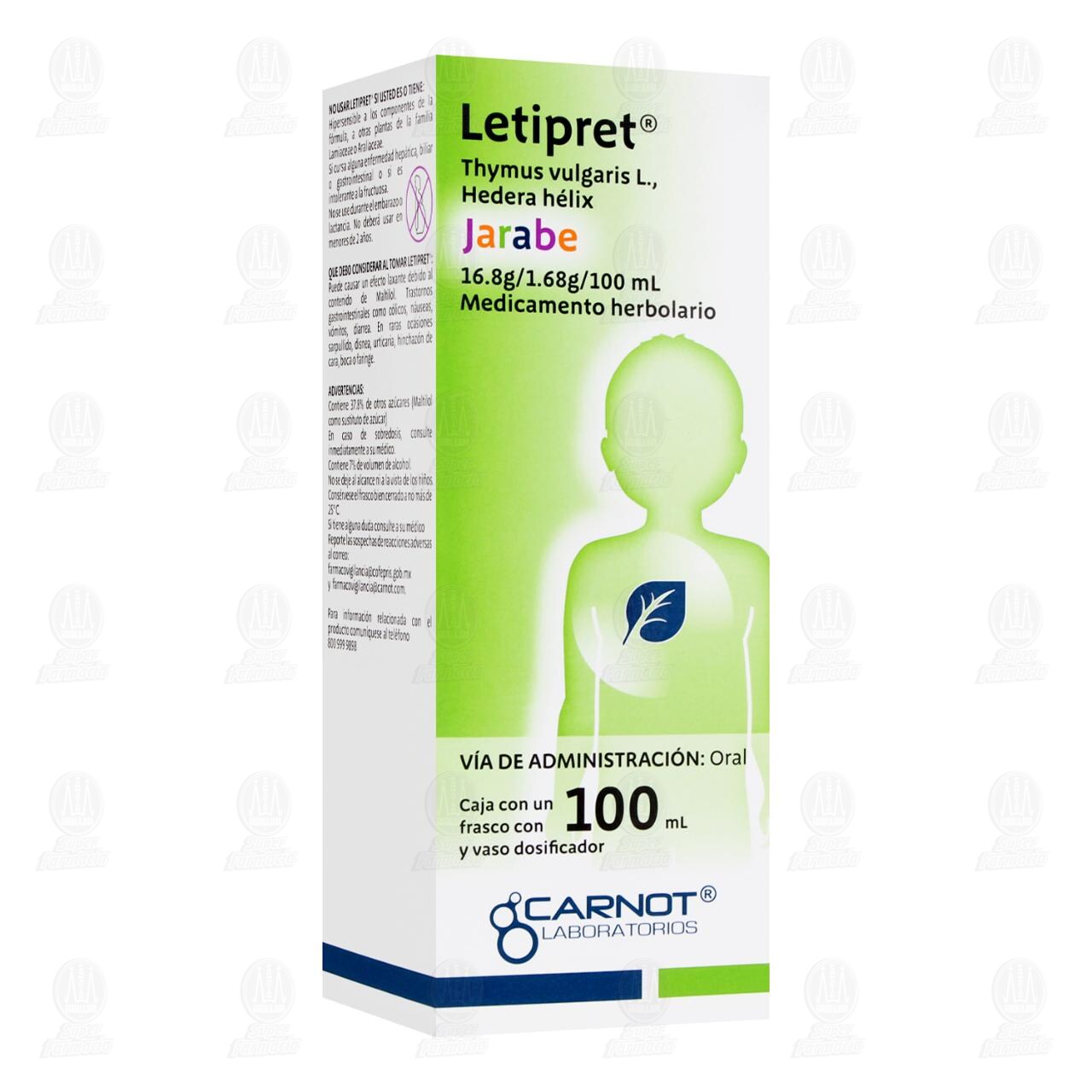 Letipret Jarabe 16.8g/1.68g/100ml, 100 ml. image number 0