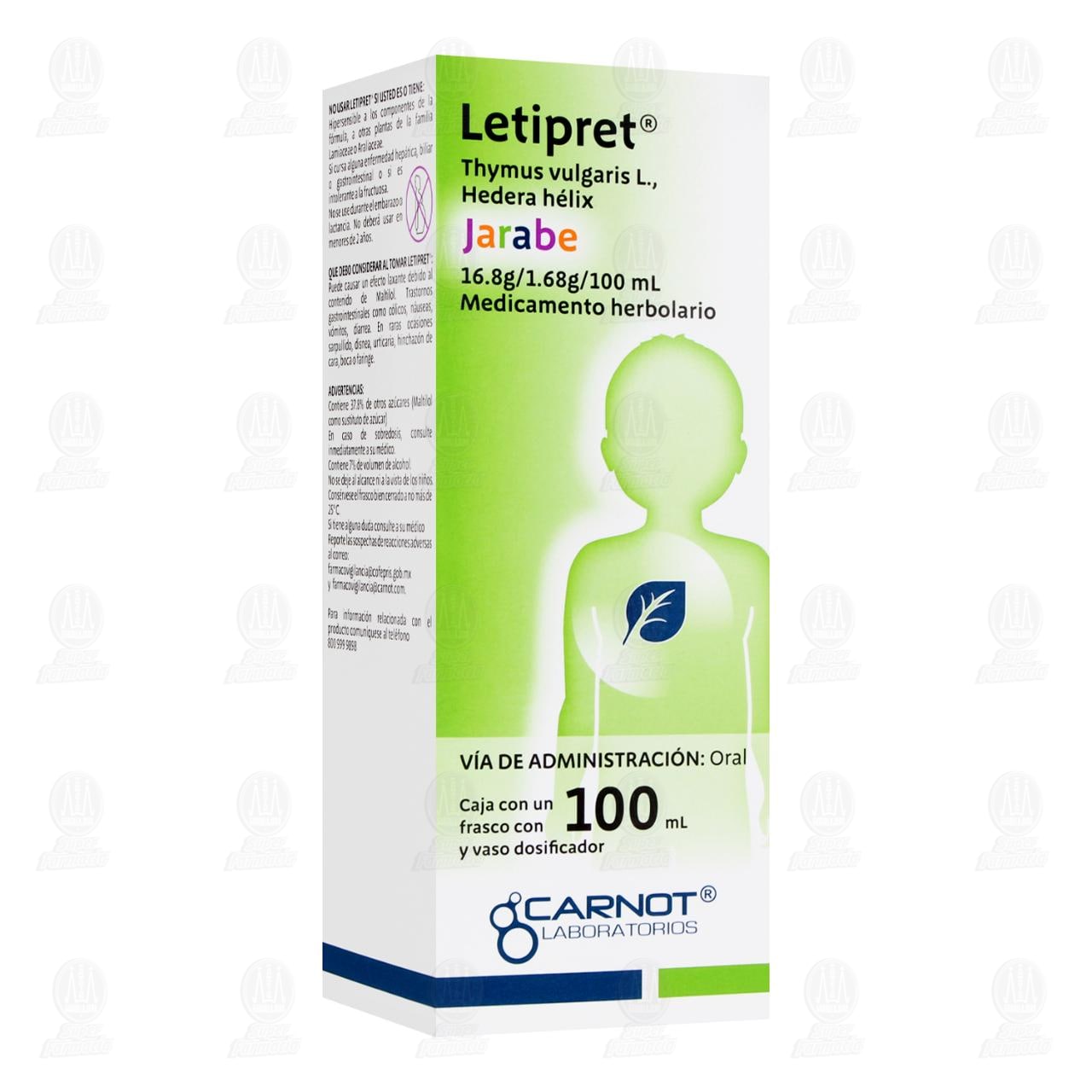 Letipret Jarabe 16.8g/1.68g/100ml, 100 ml. image number 0