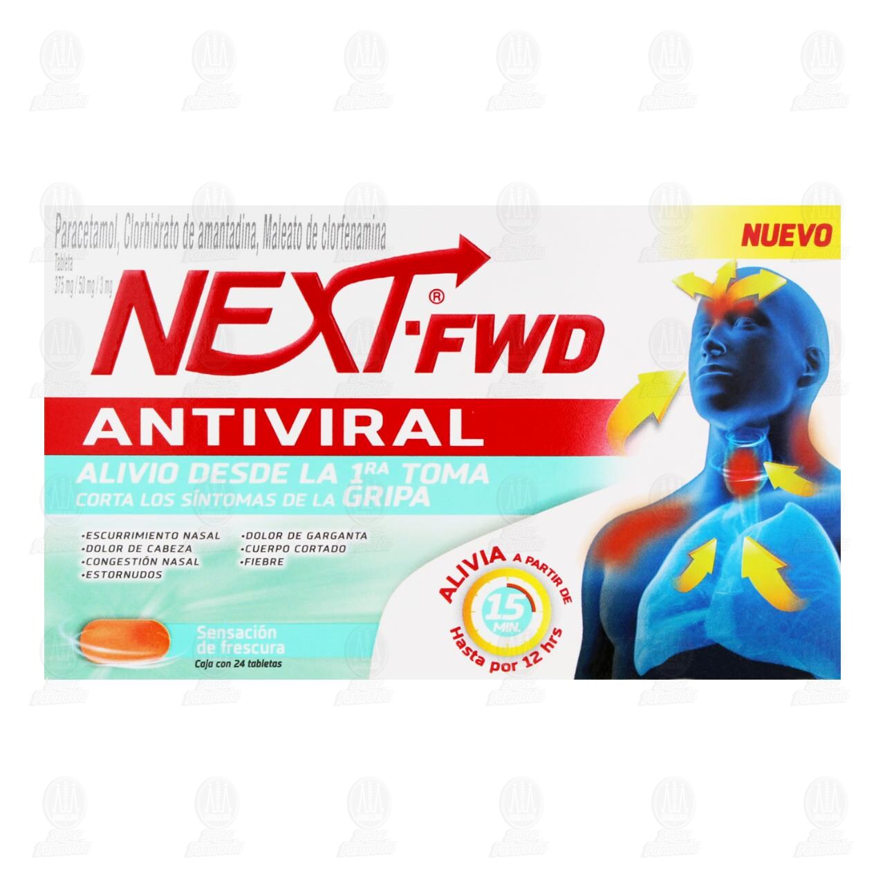 Next-FWD Antiviral 375mg/50mg/3mg, 24 Tabletas. image number 1