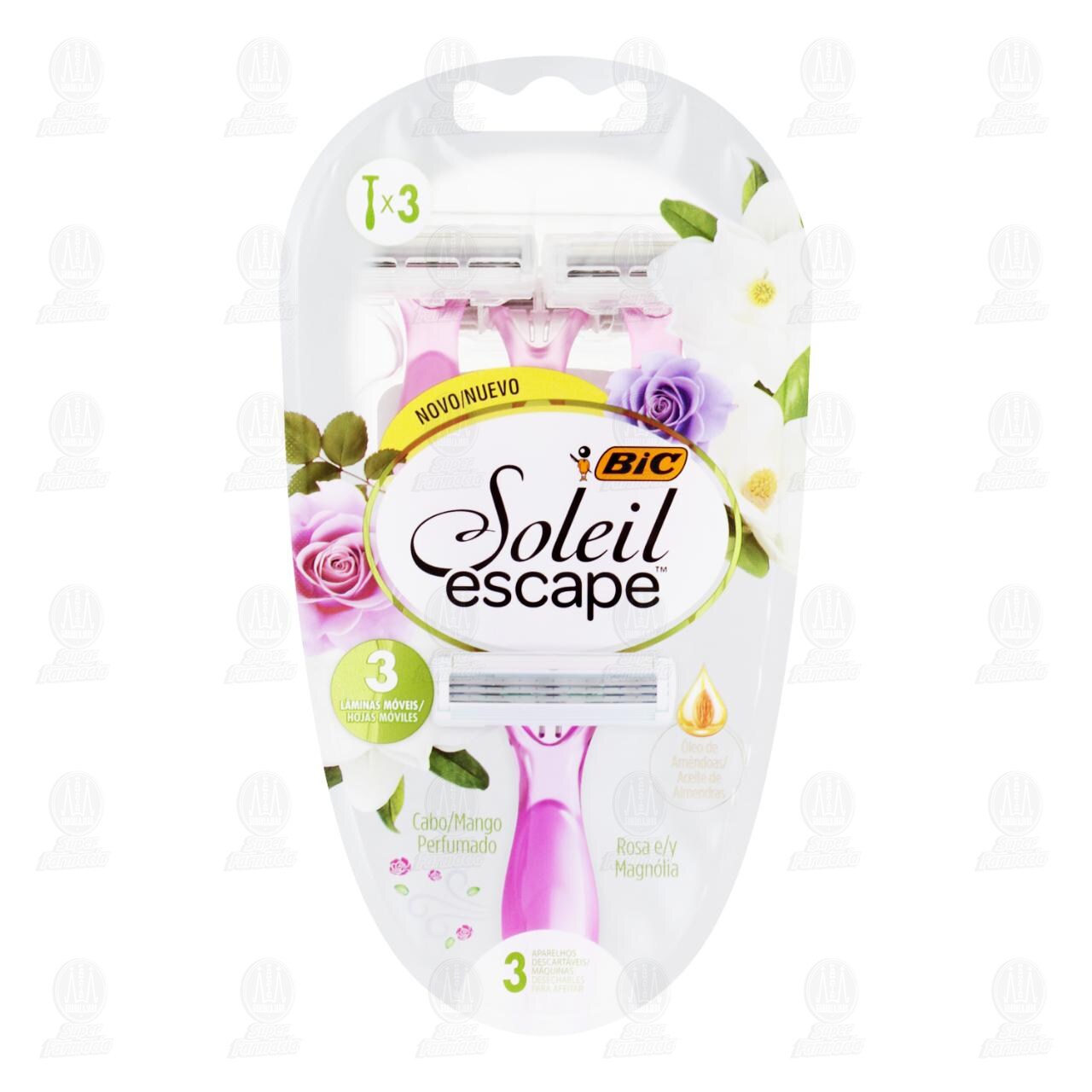 Máquinas para Afeitar Bic Soleil Escape Desechables, 3 pzas.