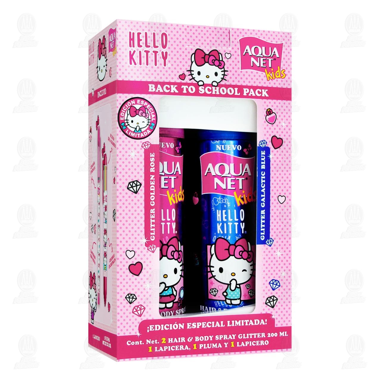 Imagen para Pack Aqua Net Kids Edición Hello Kitty Back To School, 5 pzas.