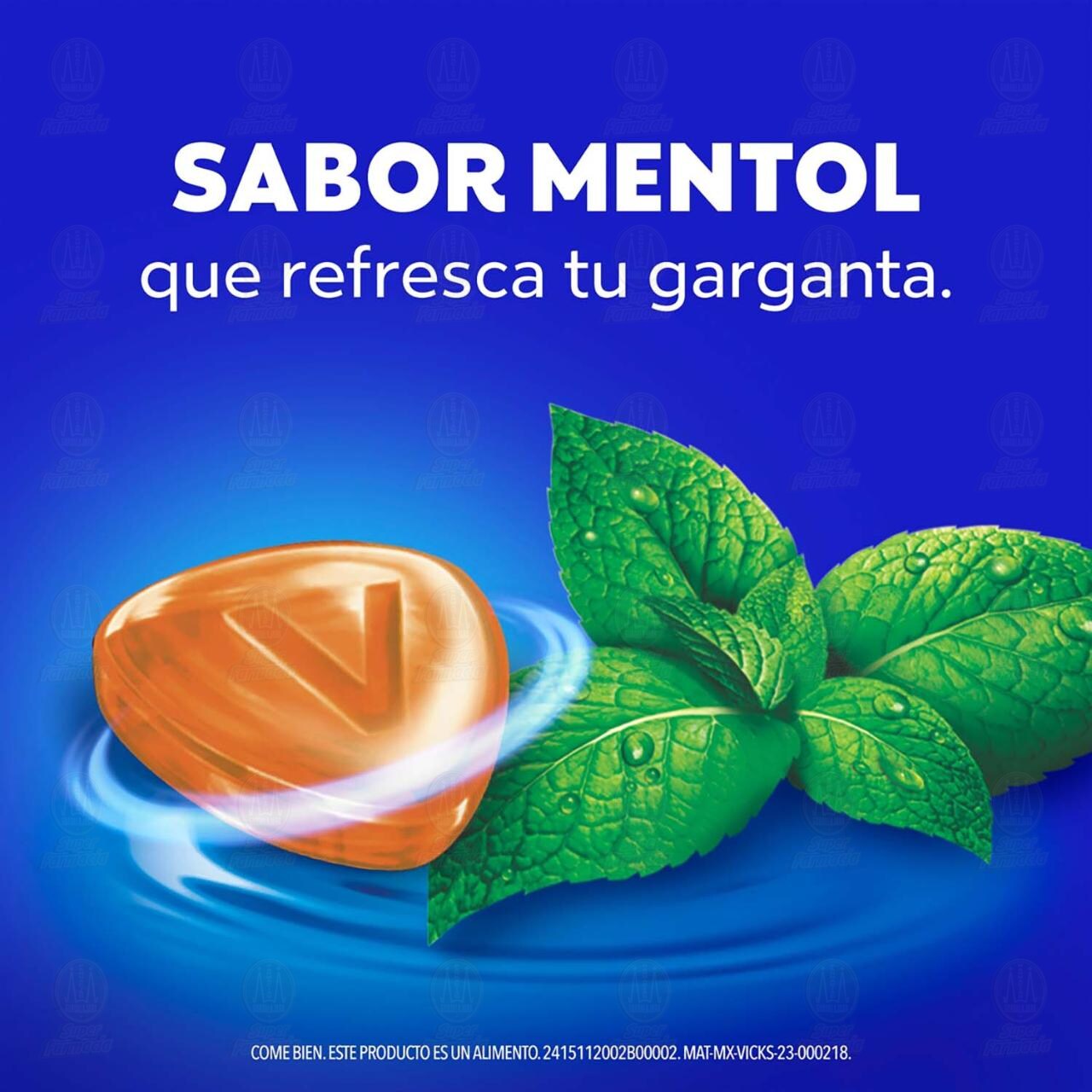 Vick Drops Caramelo Macizo Sabor Mentol, 36 gr. image number 2