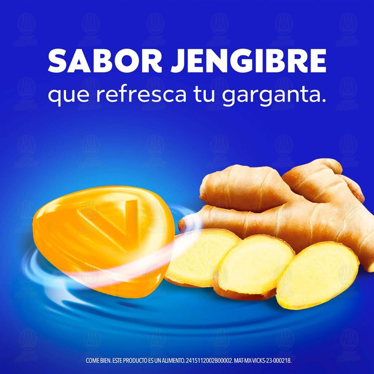 Vick Drops Caramelo Macizo Sabor Jengibre, 36 gr. image number 3