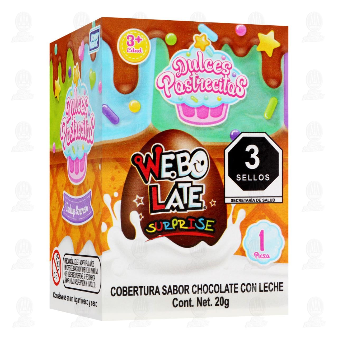 Imagen para Huevo de Chocolate Webo Late Sorpresa Dulces Postrecitos, 20 gr.