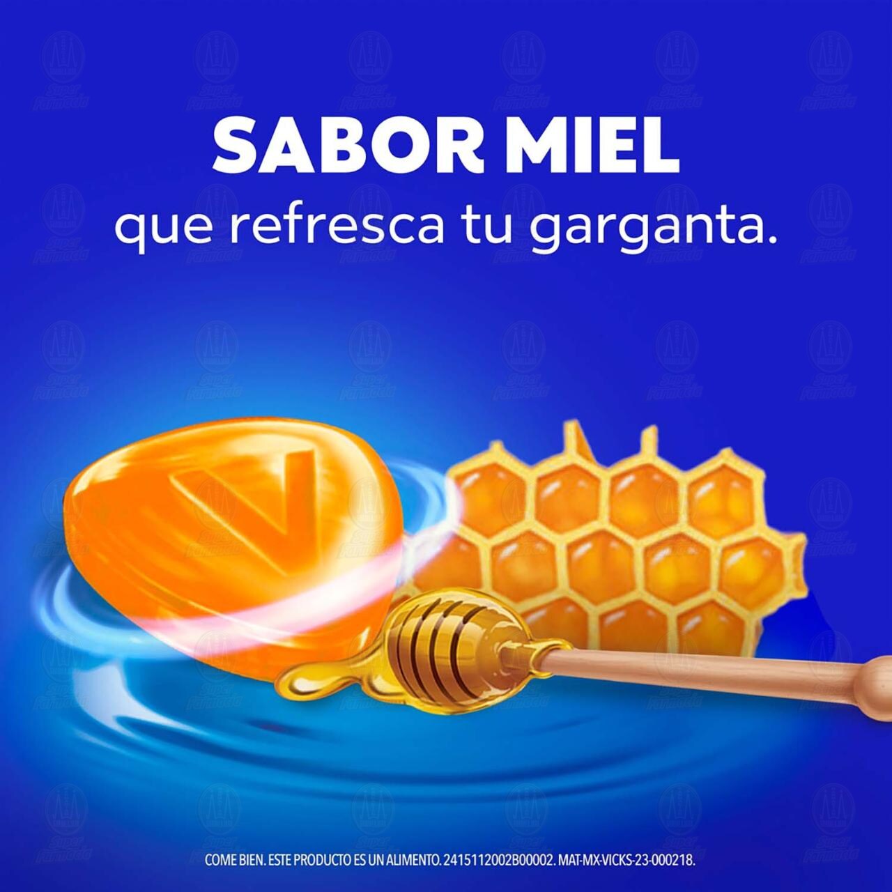 Vick Drops Caramelo Macizo Sabor Miel, 36 gr. image number 2