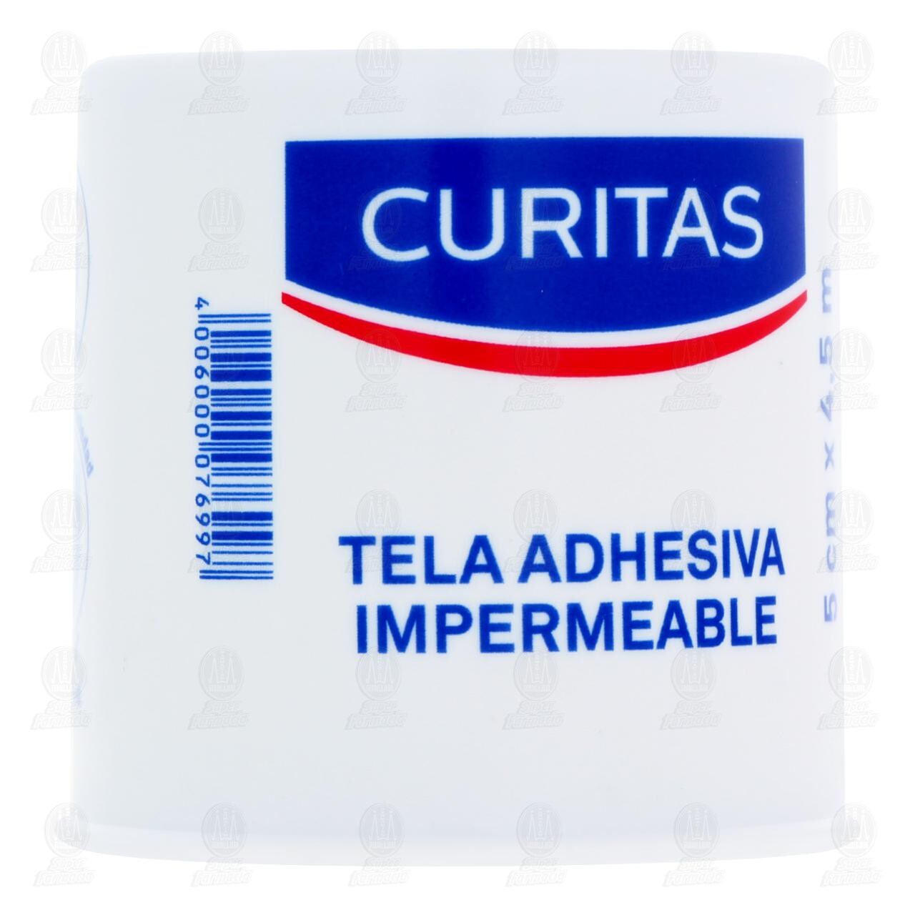 Tela Adhesiva Curitas Impermeable Color Blanco 5 cm x 4.5 m, 1pz. image number 0