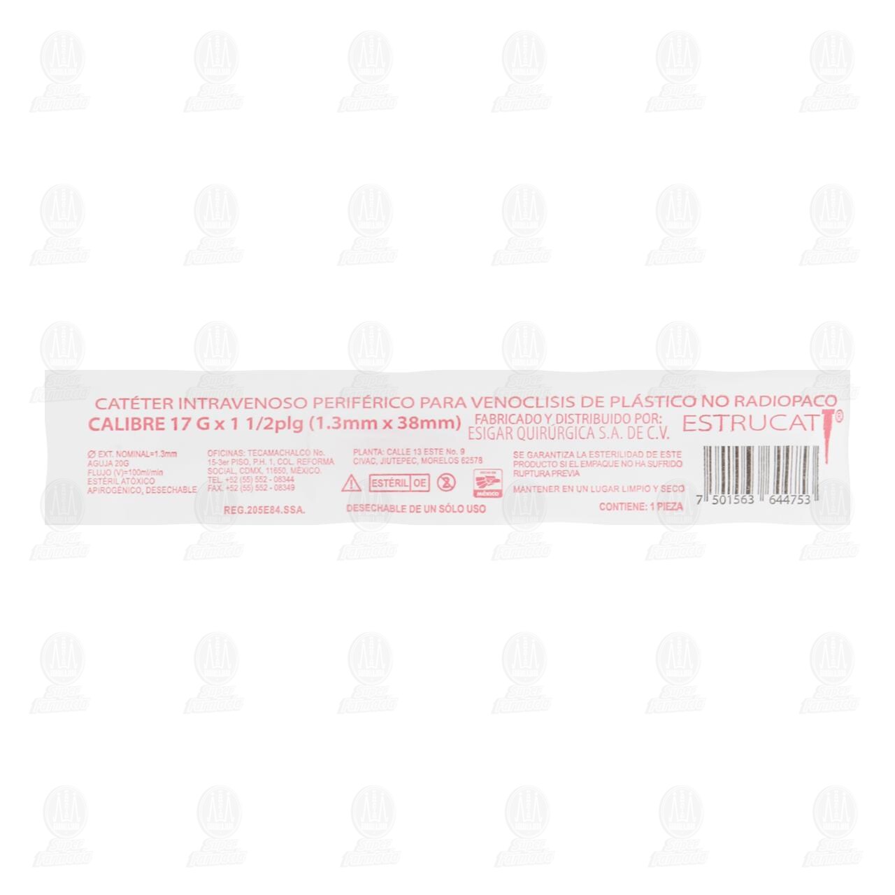 Catéter Estrucat Calibre 17G, 1 pz. image number 1