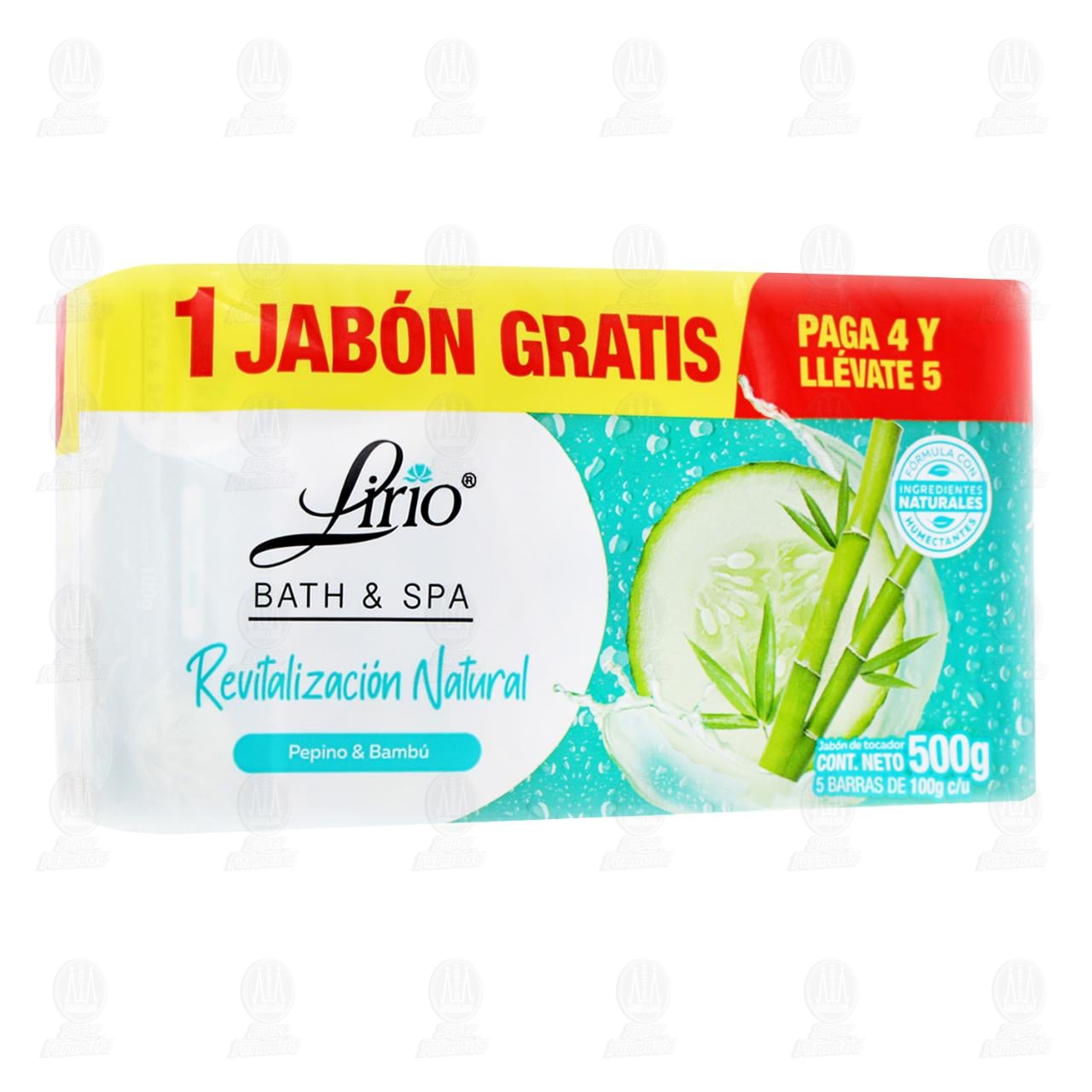 Imagen para Pack Jabón de Tocador Lirio Bath & Spa Revitalización Natural, 5 pzas de 100 gr c/u.