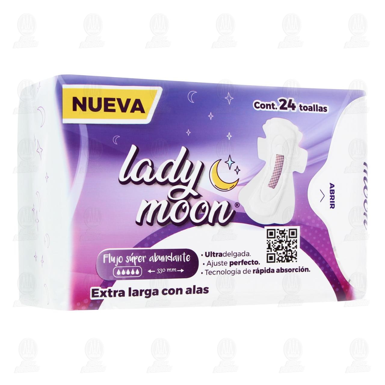 Imagen para Toallas Lady Moon Flujo Súper Abundante con Alas, 24 Toallas.