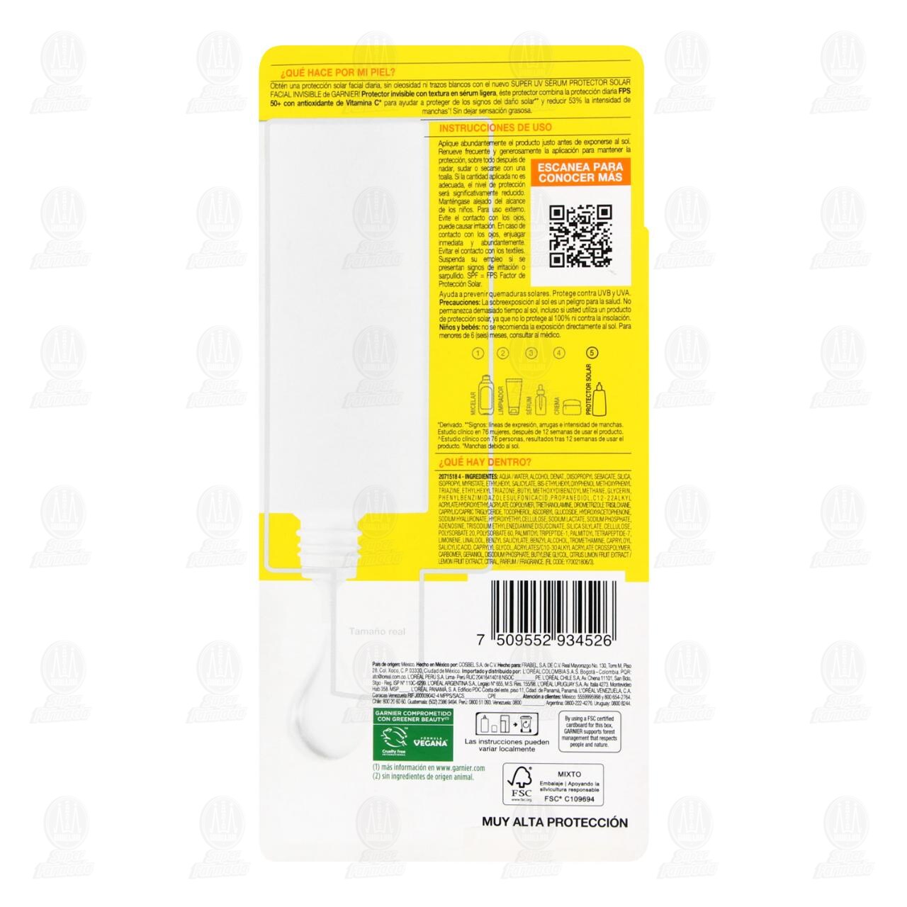 S&eacute;rum Garnier Protector Solar FPS 50+ Anti Manchas Air-Lock, 40 ml. image number 2