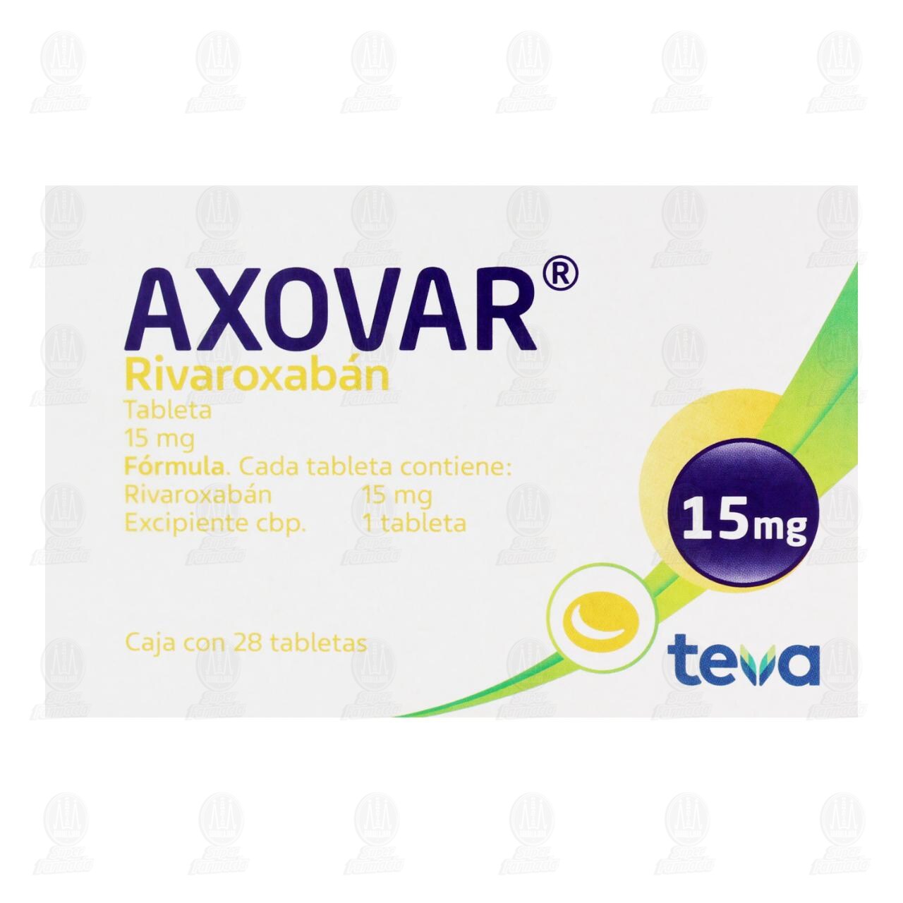 Axovar 15 mg, 28 Tabletas. image number 2