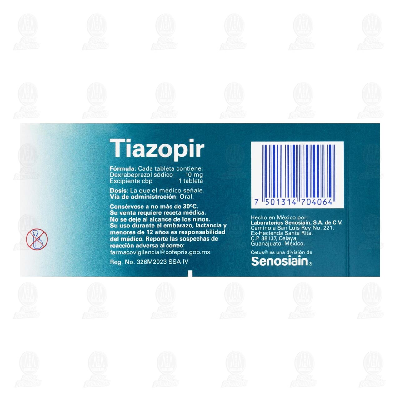 Tiazopir 10 mg, 14 Tabletas. image number 2