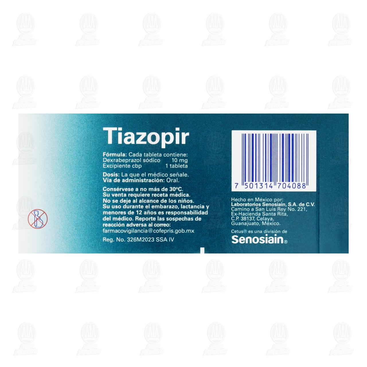 Tiazopir 10 mg, 28 Tabletas. image number 2