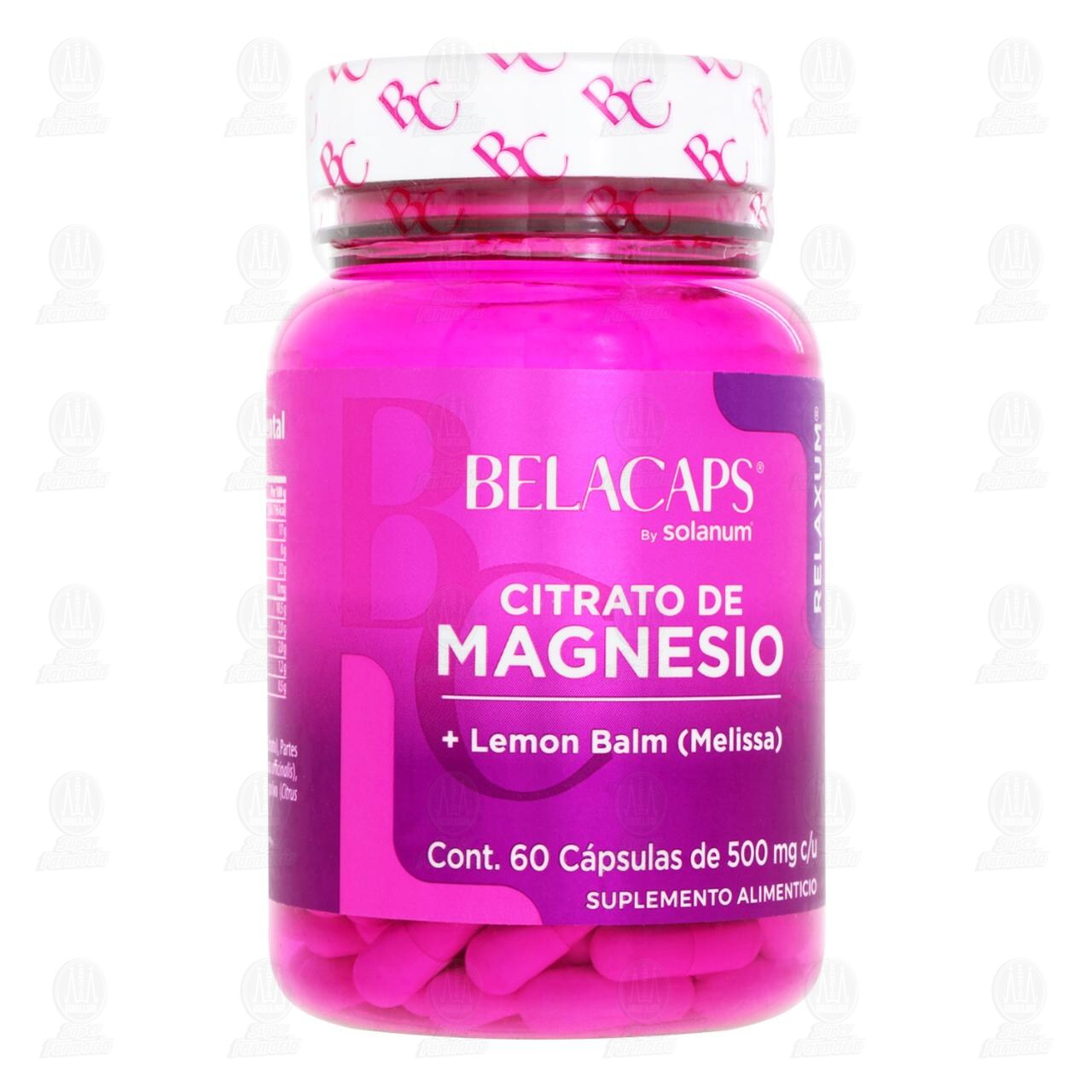 Citrato de Magnesio Belacaps Suplemento Alimenticio, 60 C&aacute;psulas. image number 0