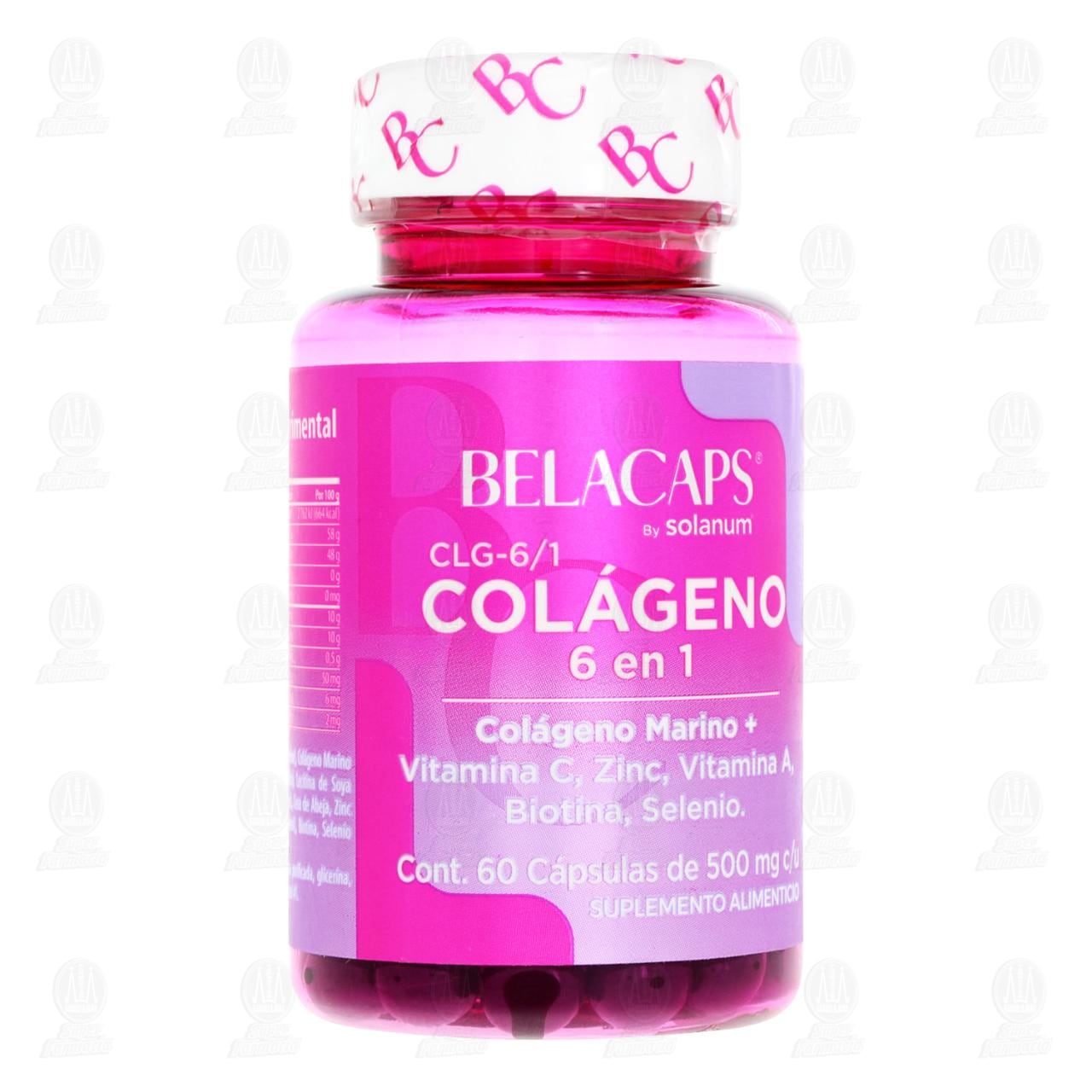 Imagen para Colágeno 6 en 1 Belacaps 500 mg, 60 Cápsulas.