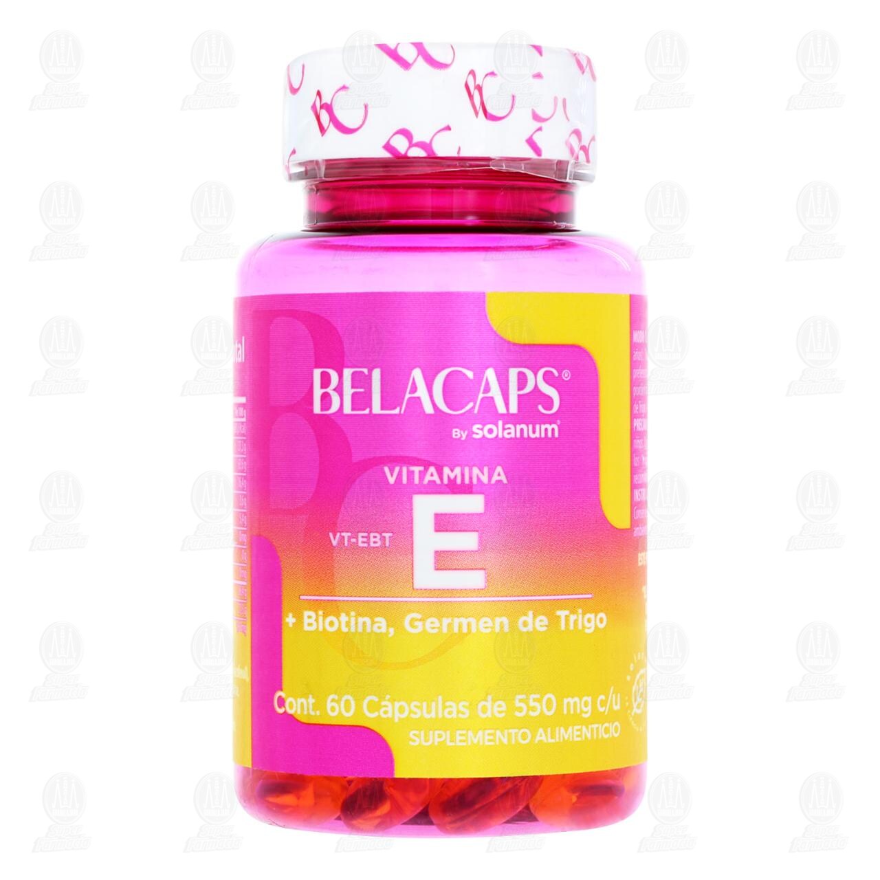 Vitamina E Belacaps Suplemento Alimenticio, 60 C&aacute;psulas. image number 1