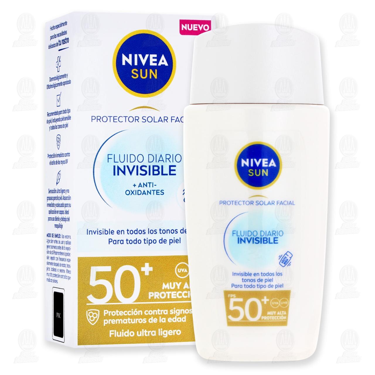 Protector Solar Facial Nivea Sun FPS 50+ Fluido Diario Invisible + Anti-Oxidantes para Todo Tipo de Piel, 40 ml. image number 3
